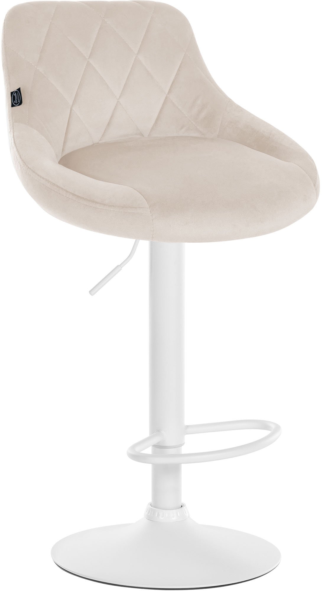 Tabouret de bar Lazio en velours avec pied en métal