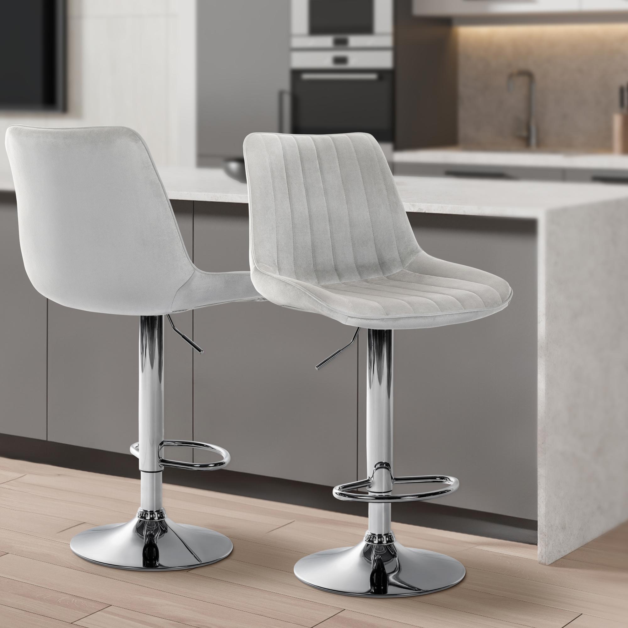 Tabouret de bar Toni en velours