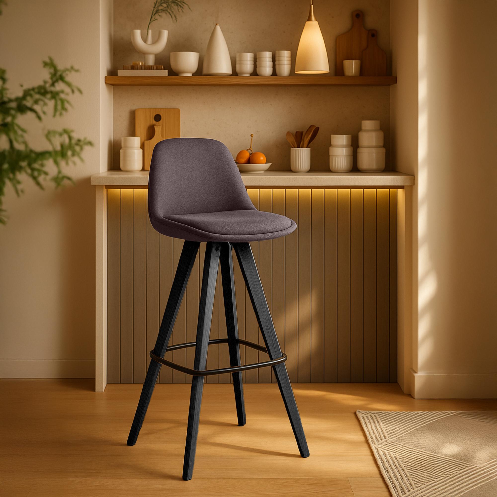 Lot de 2 tabourets de bar Corbin en tissu carré