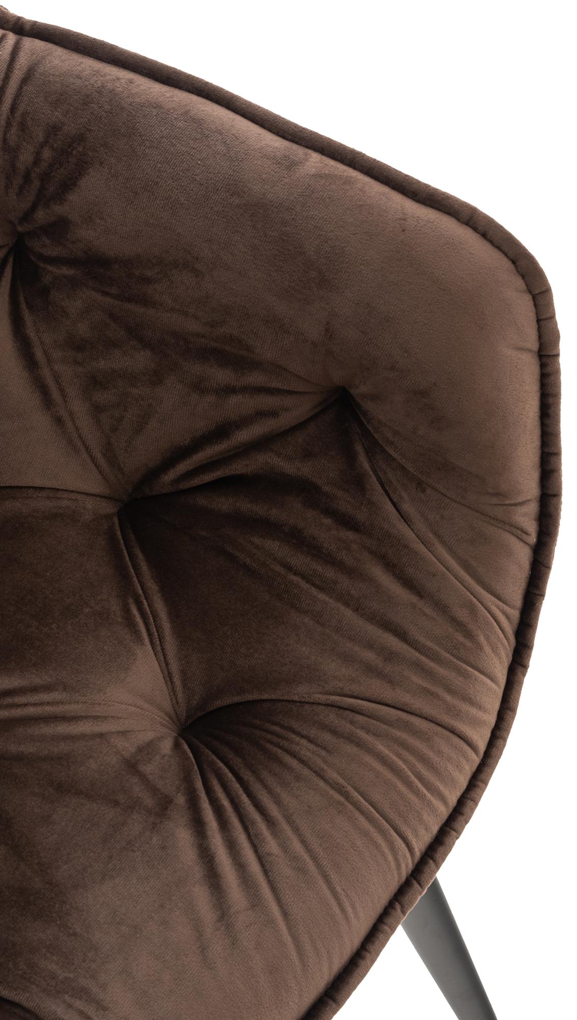 Lot de 4 Chaises de salle à manger Tanna en Velours Piètement en Métal noir