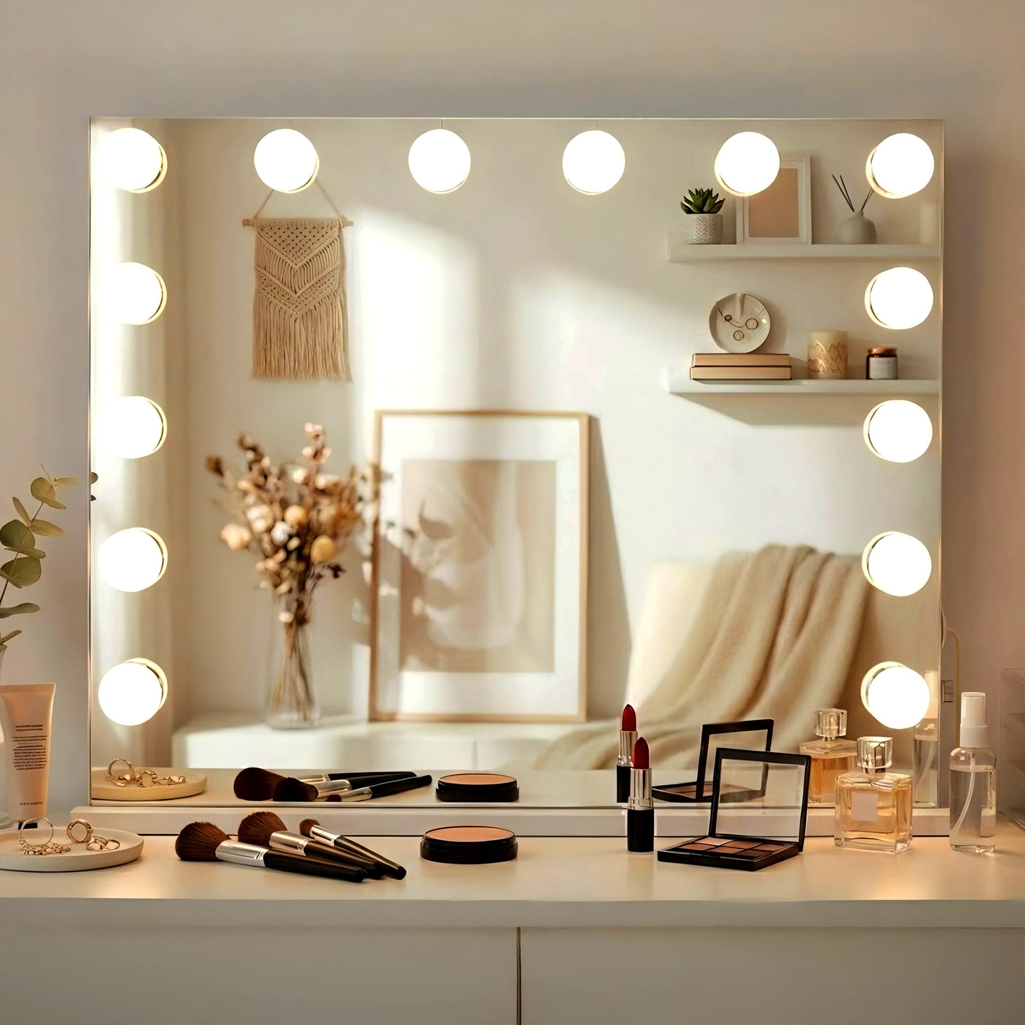 Miroir Led de Maquillage Palmdale avec lumière réglable et port USB