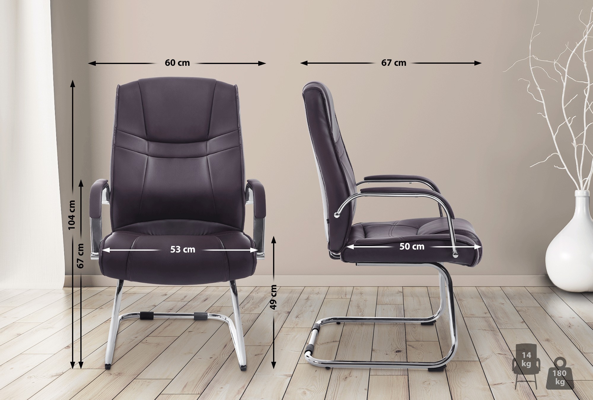 Chaise visiteur Attila similicuir