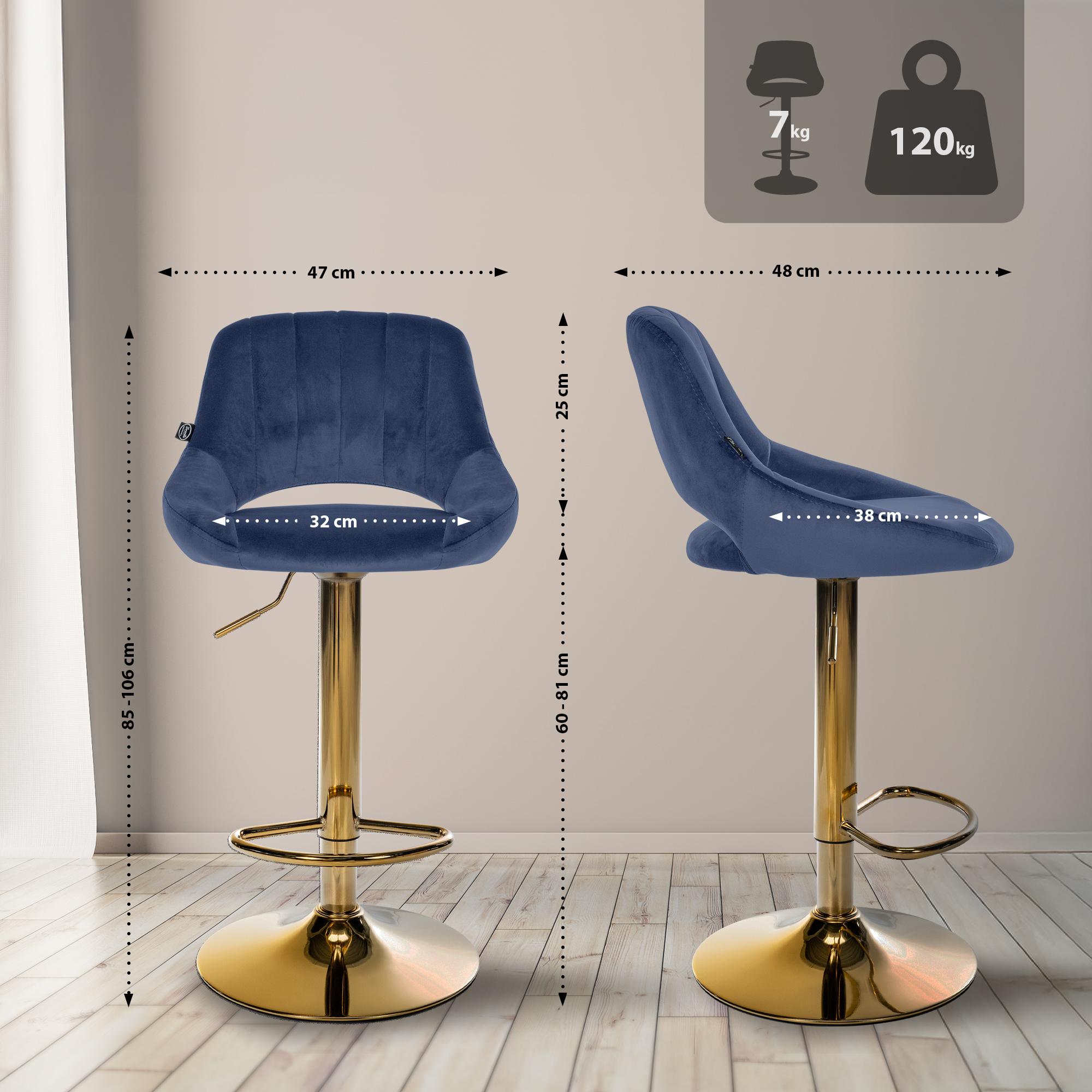 Tabouret de bar Milet en velours