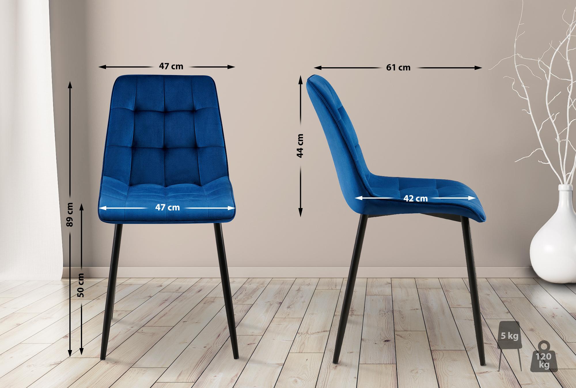 Lot de 2 chaises de salle à manger Gifford en velours