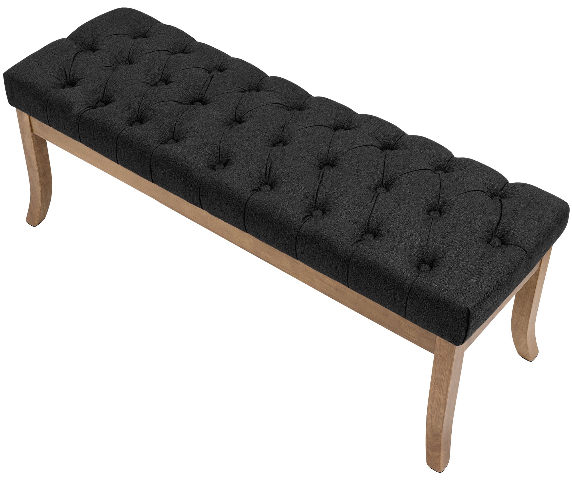 Banquette Ramses en tissu avec piètement en bois clair