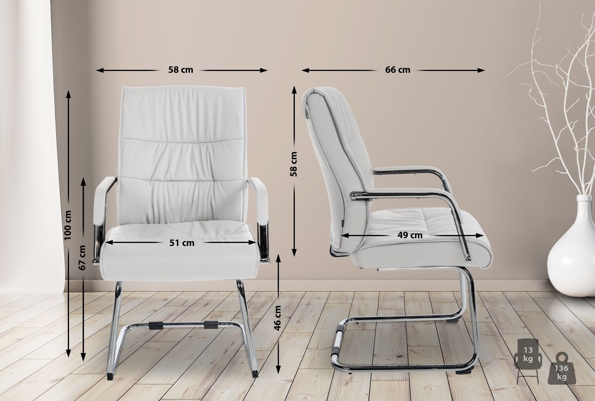 Chaise oscillante Sievert en similicuir