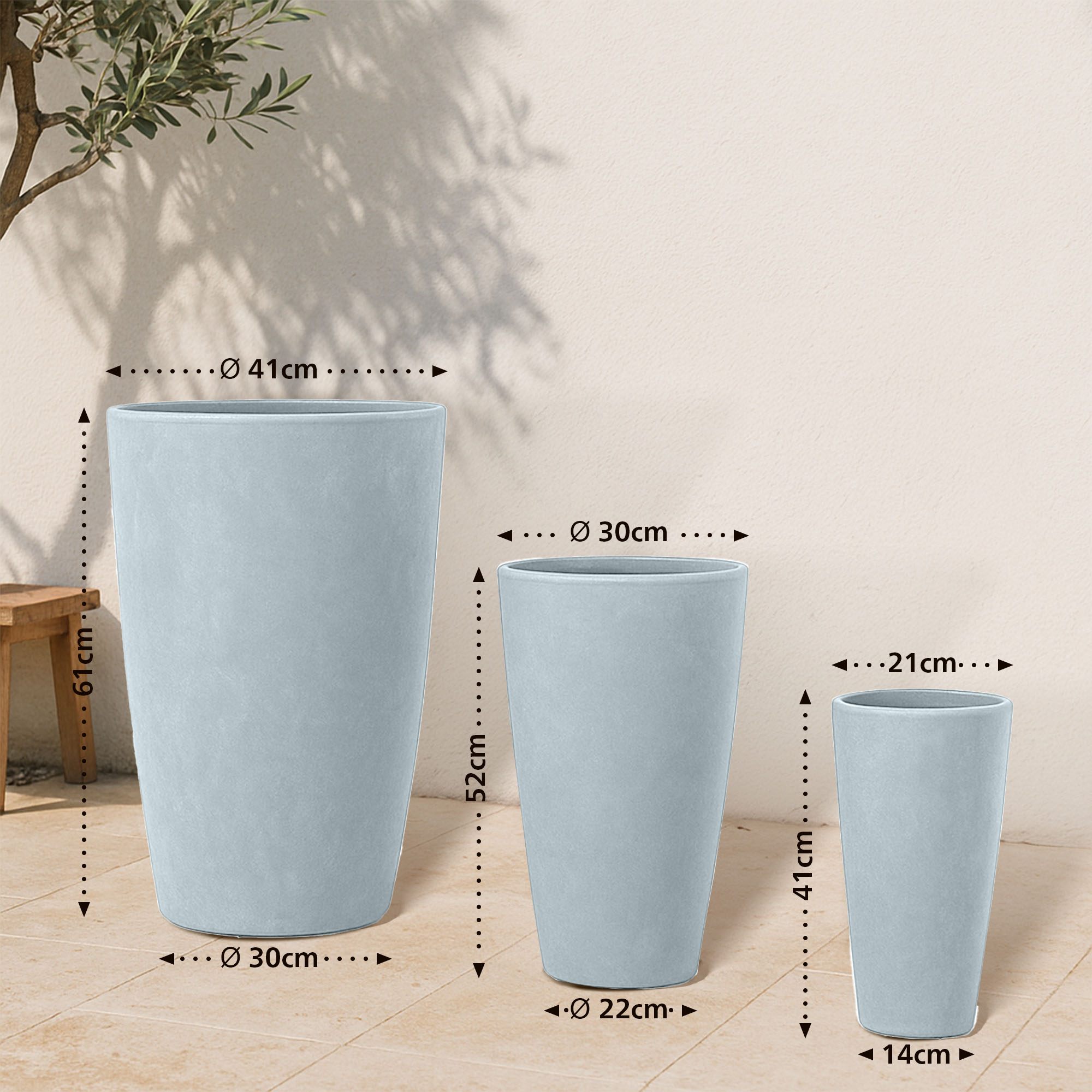 Set de 3 bacs à plantes ronds 3