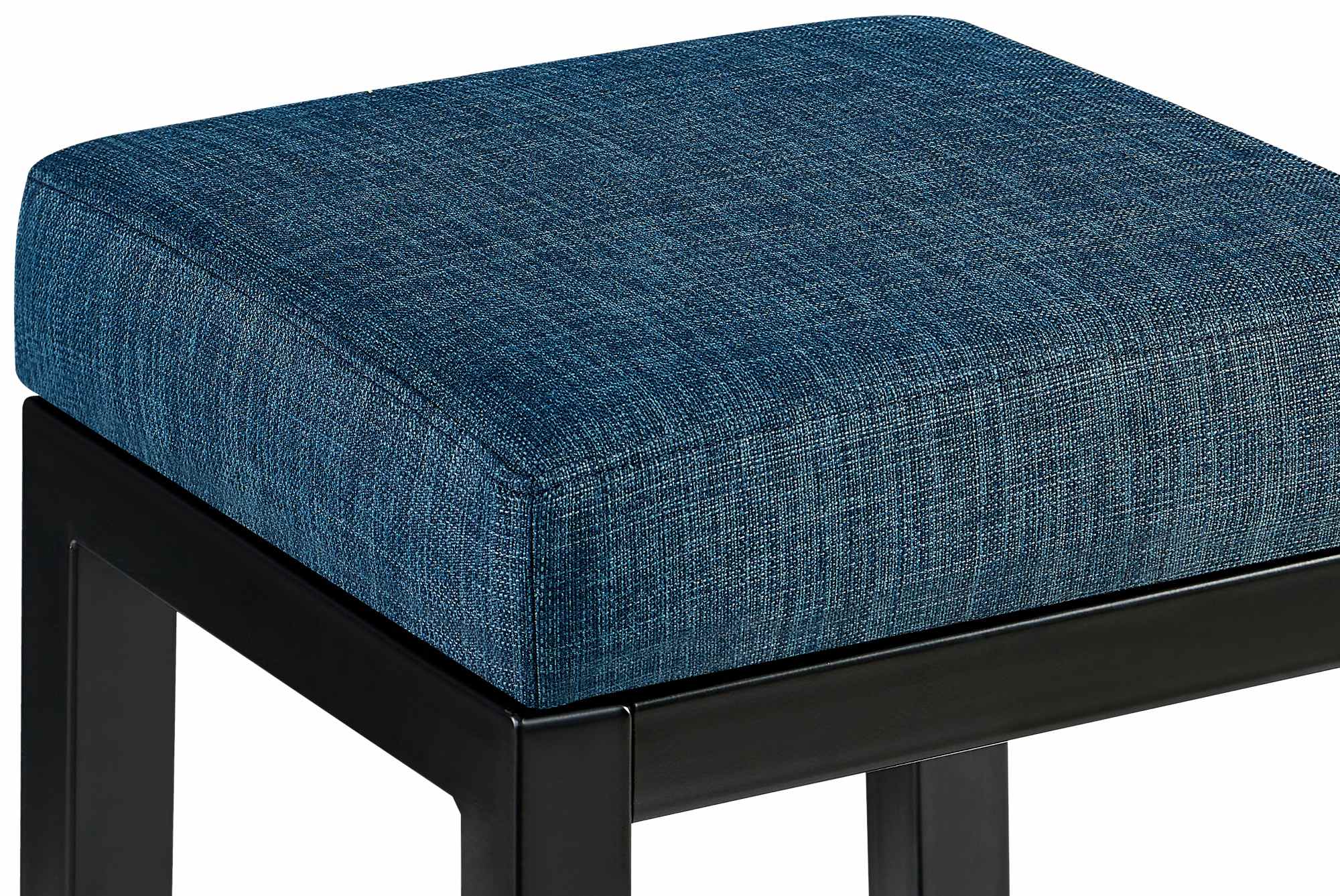 Tabouret de bar Taylor tissu hauteur d'assise 78 cm piètement métal noir