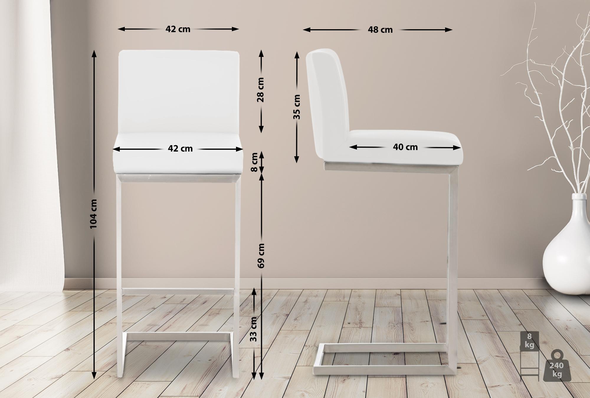 Tabouret de bar Paros en similicuir