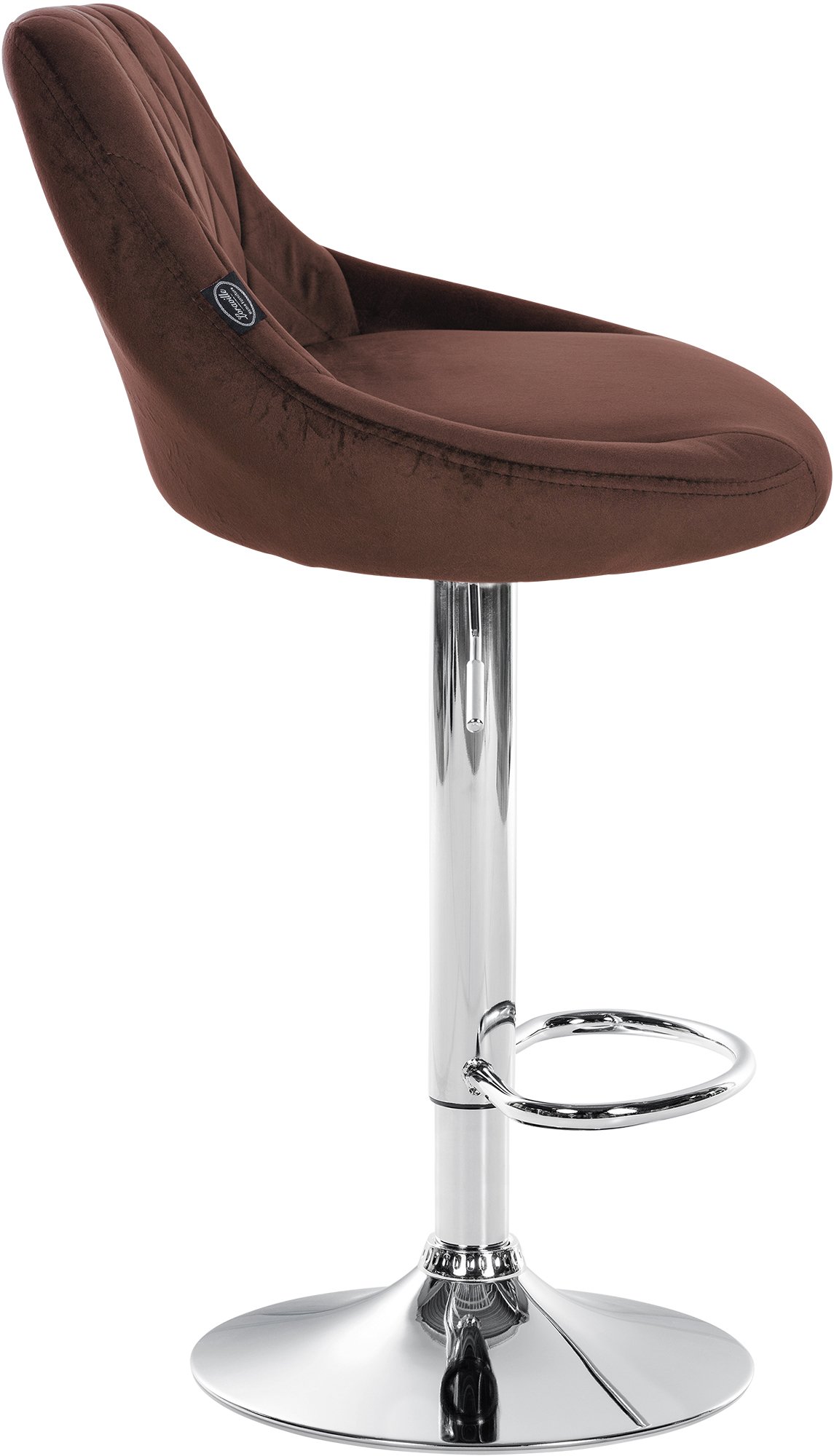 Tabouret de bar Lazio en velours avec pied en métal