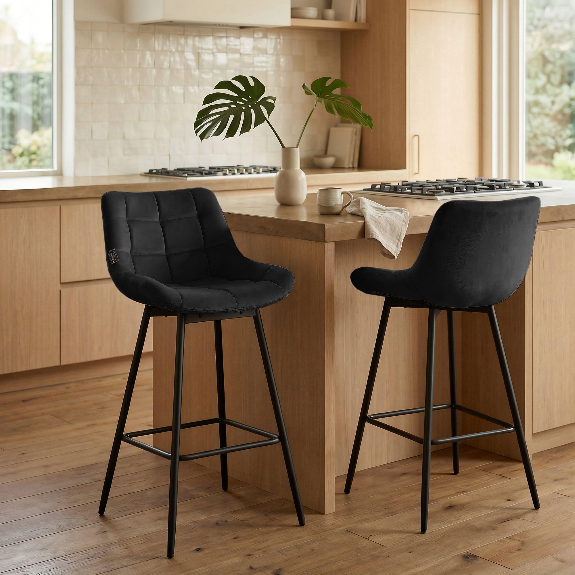 Lot de 4 tabourets de bar Weston pivotants