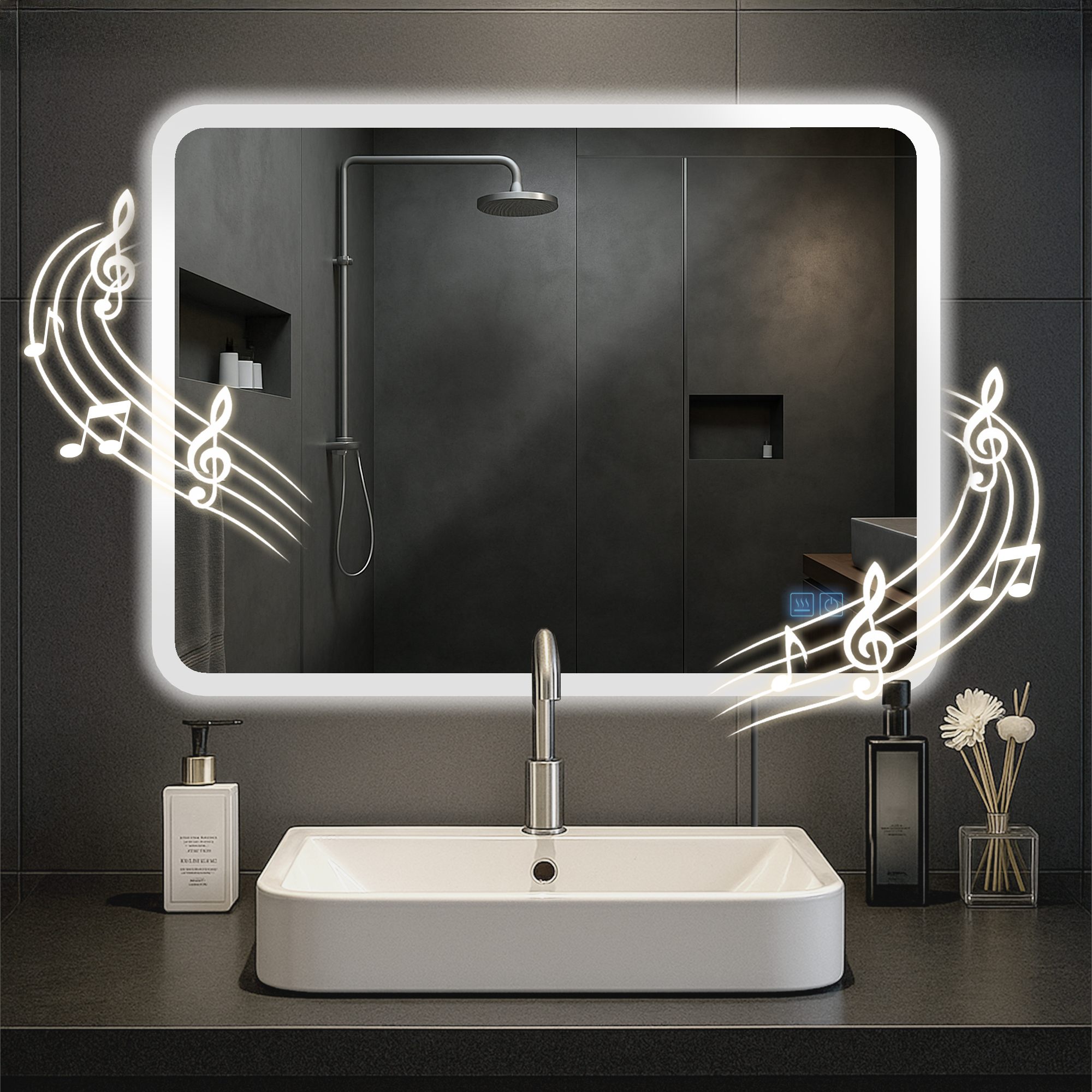Miroir de salle de bain Jericho avec Bluetooth