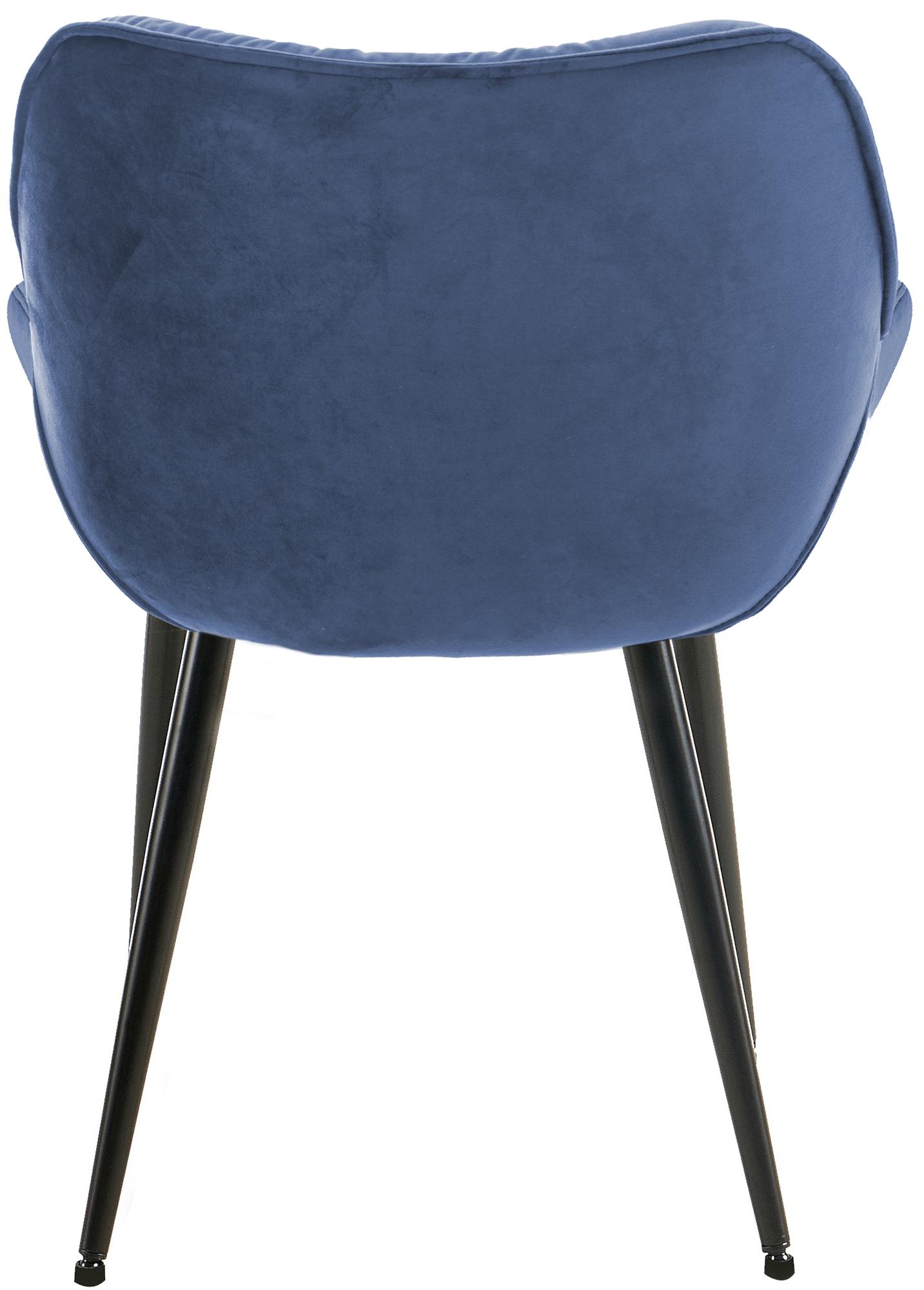 Lot de 4 Chaises de salle à manger Tanna en Velours Piètement en Métal noir