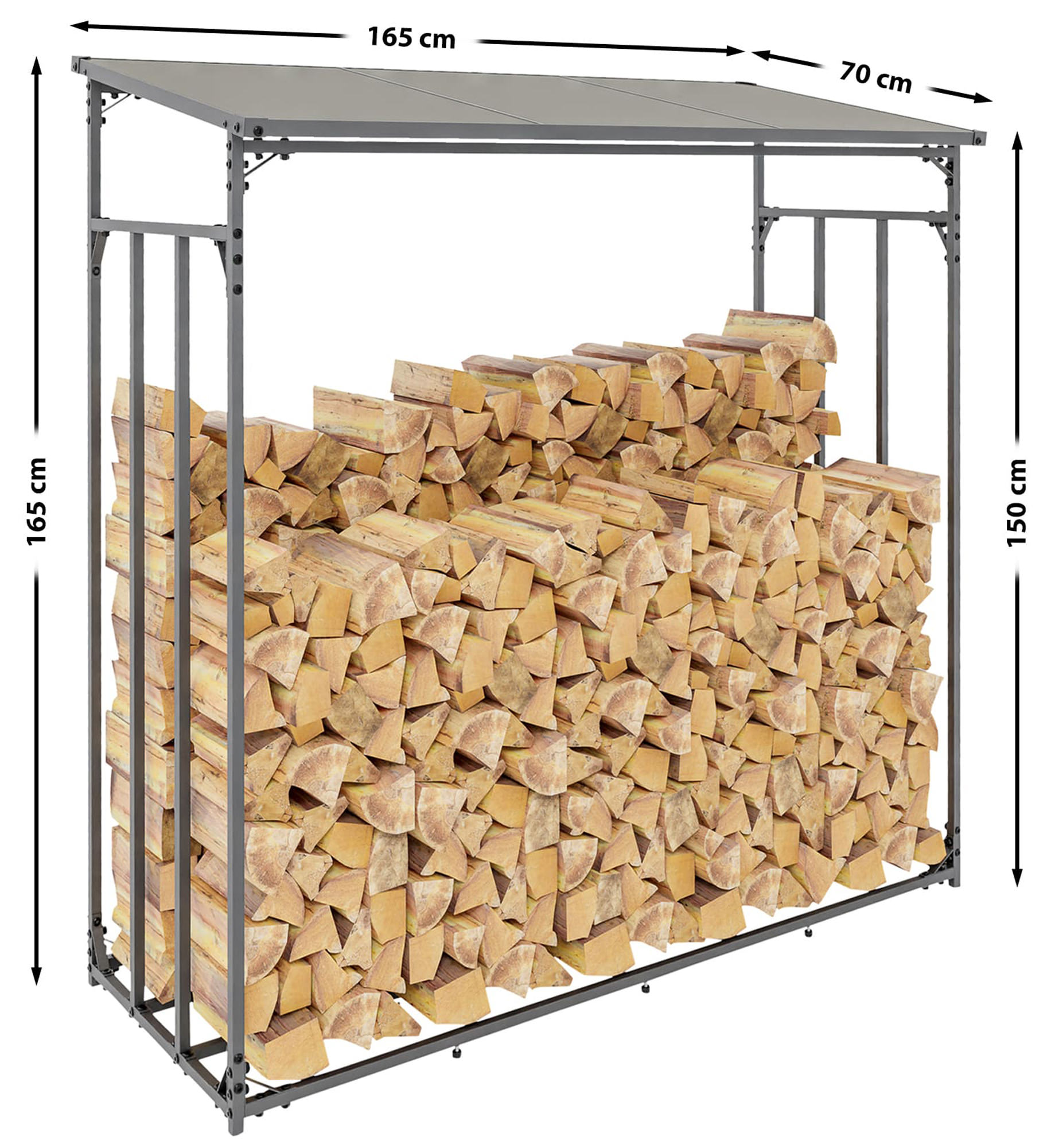 Abri pour bois de chauffage Ruston en Aluminium