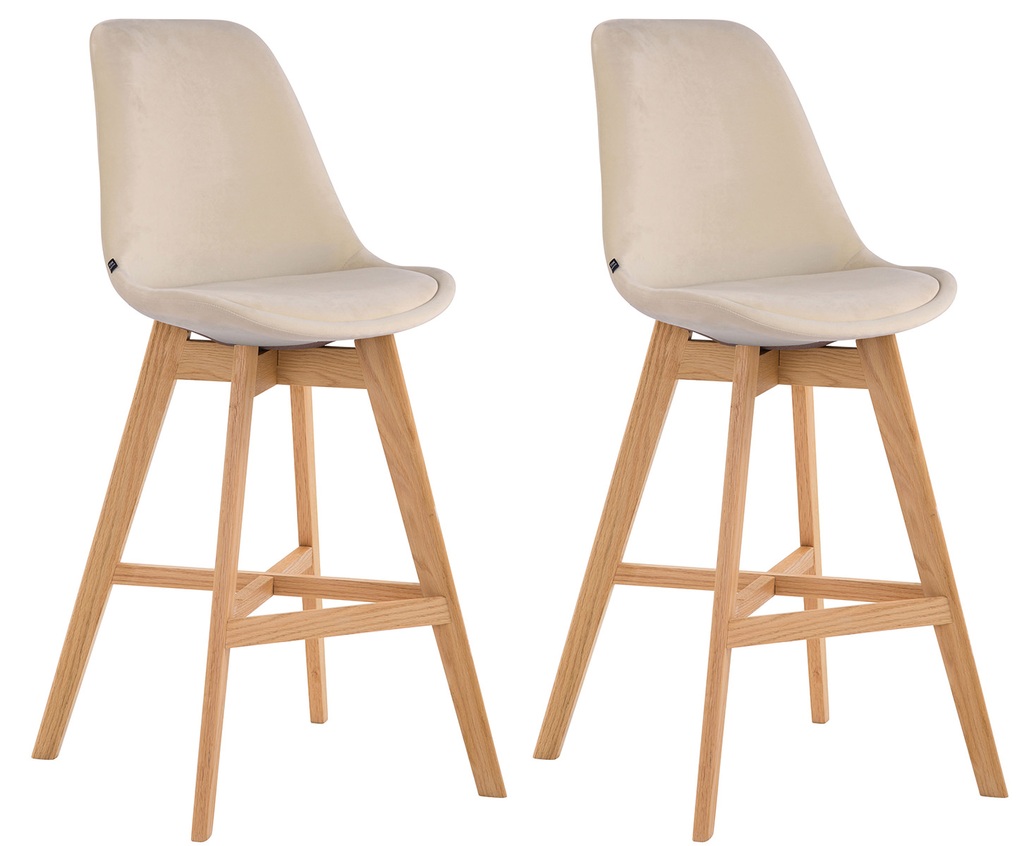 Lot de 2 tabourets de bar Cannes en velours