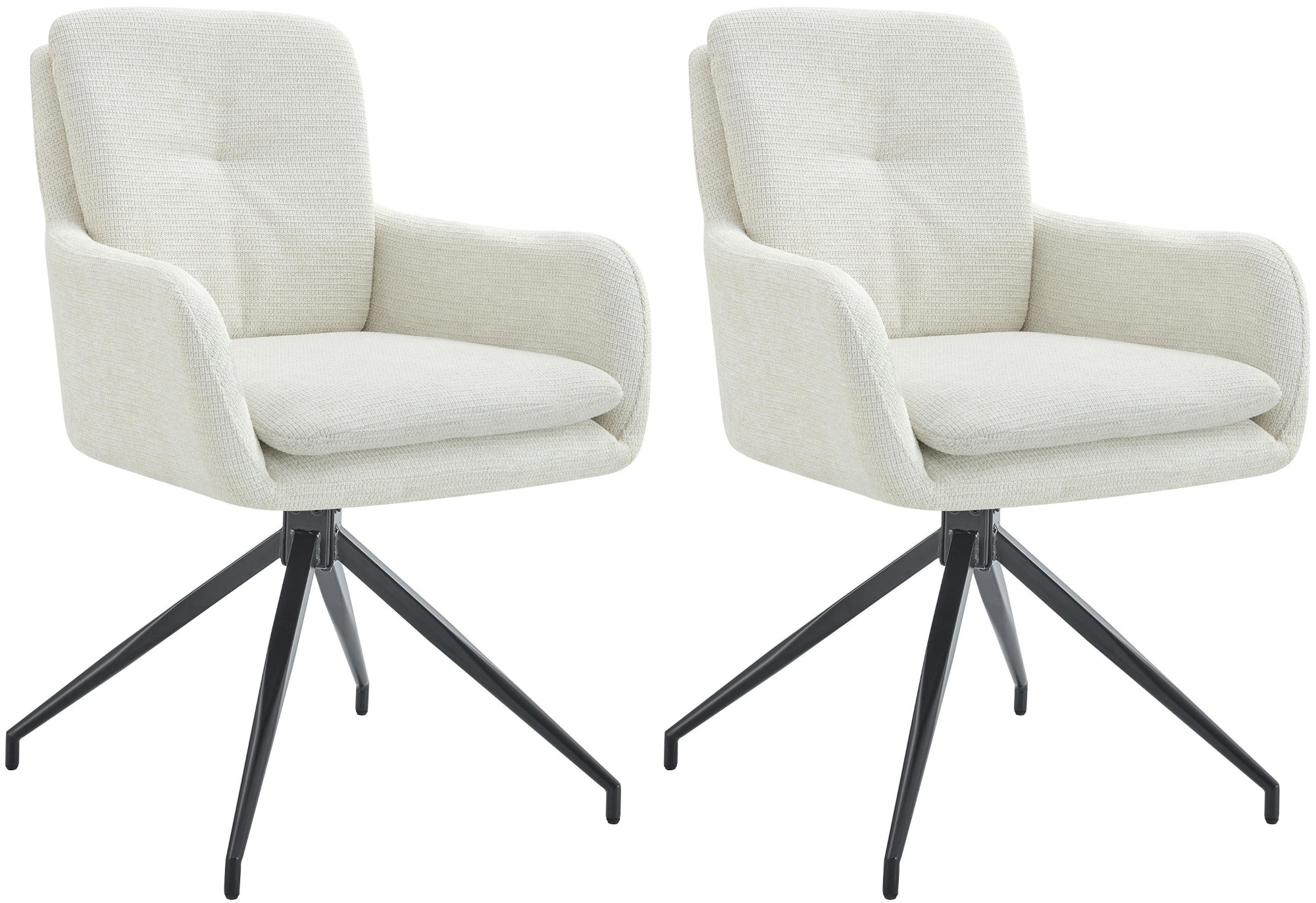 Lot de 2 chaises de salle à manger Pickett en tissu