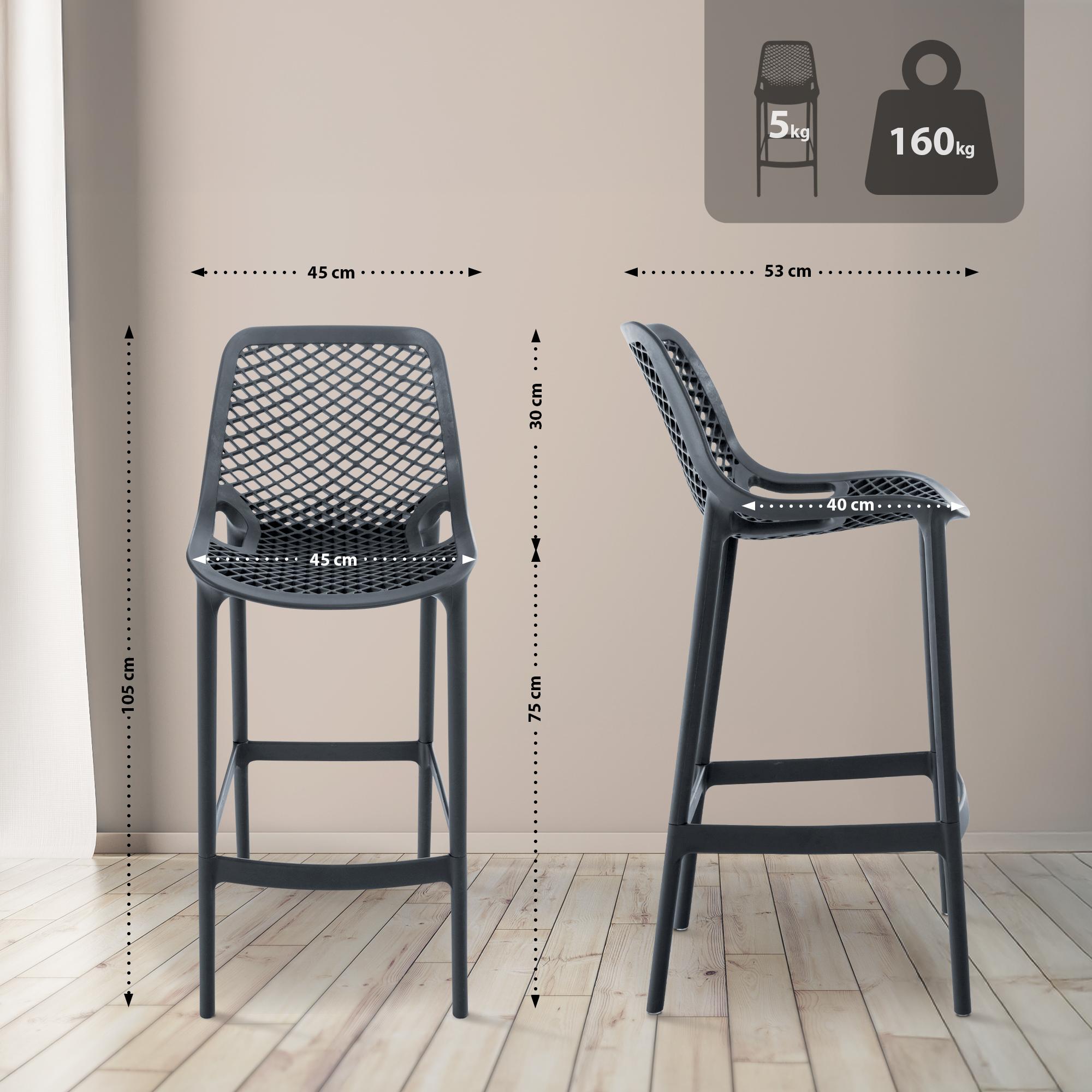 Lot de 2 tabourets de bar extérieurs Air