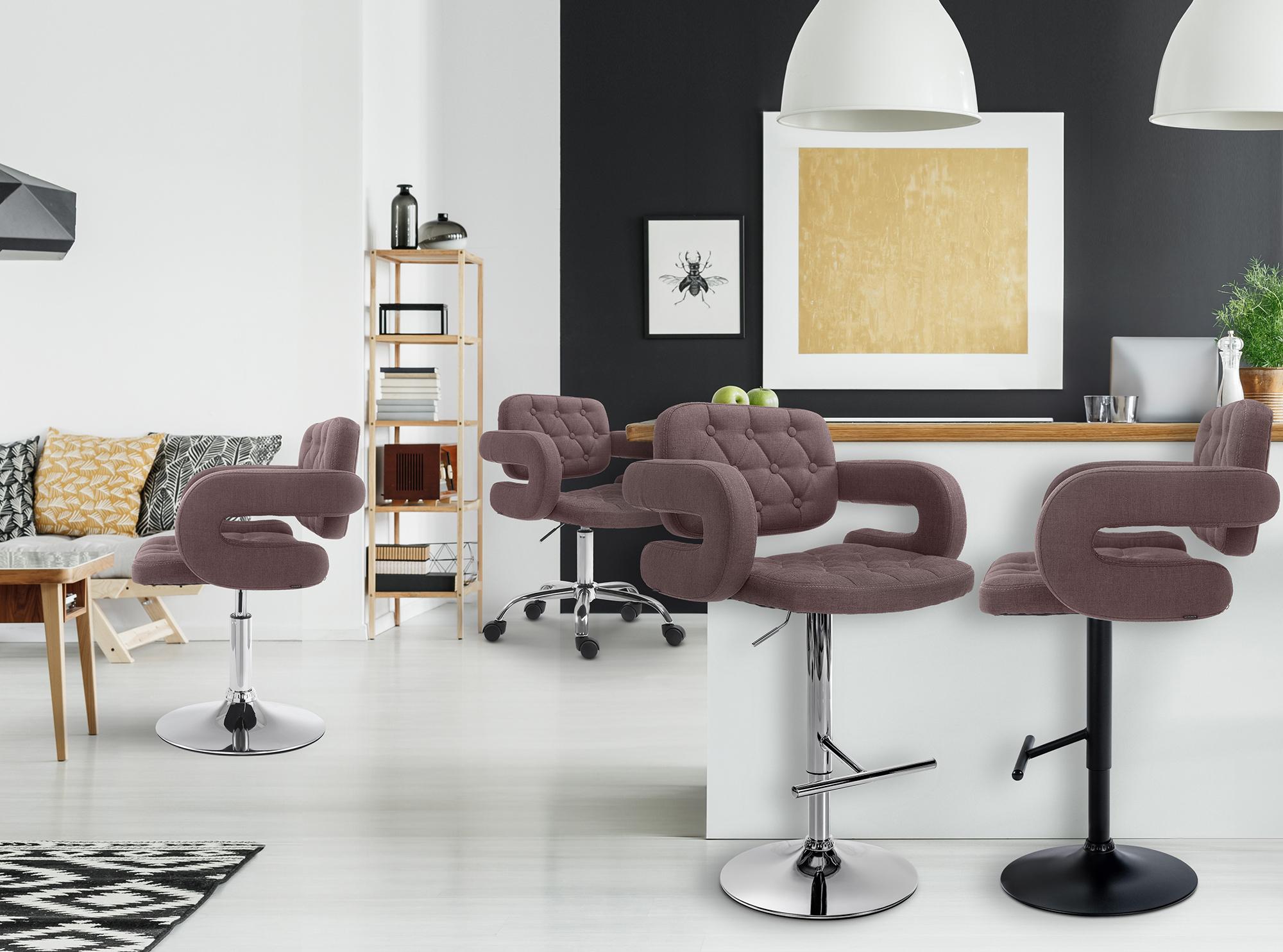 Chaise lounge Dublin Tissu - Piètement avec colonne centrale métal chromé