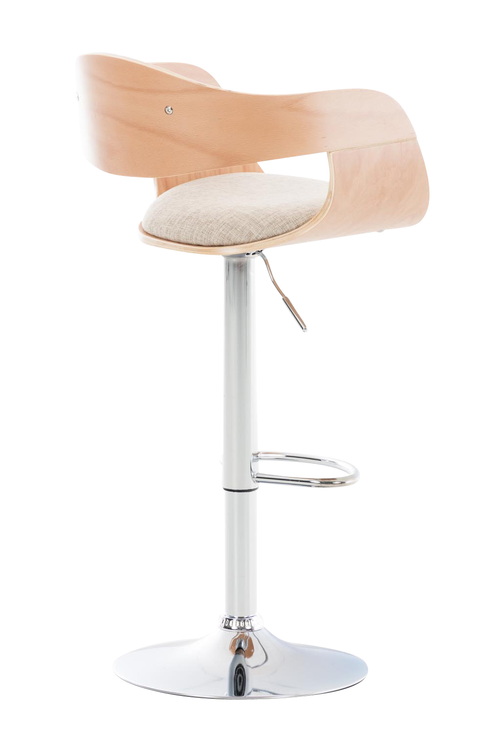 Lot de 2 tabourets de bar Kingston en tissu avec piètement en métal aspect chromé