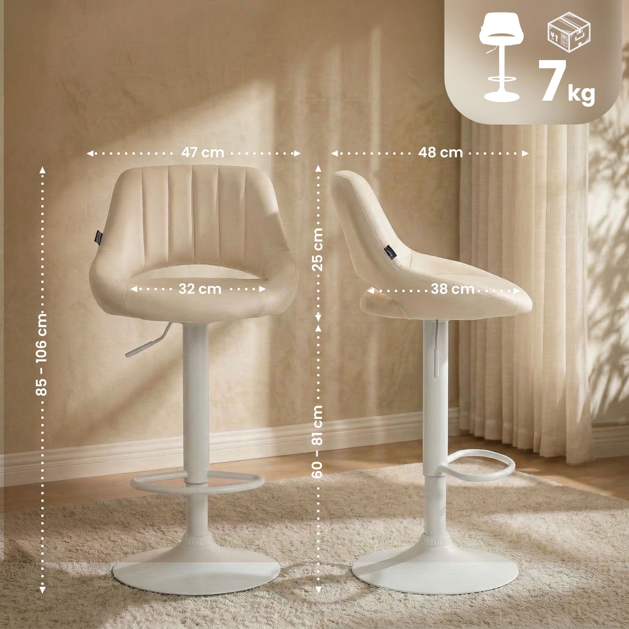 Tabouret de bar Milet en similicuir