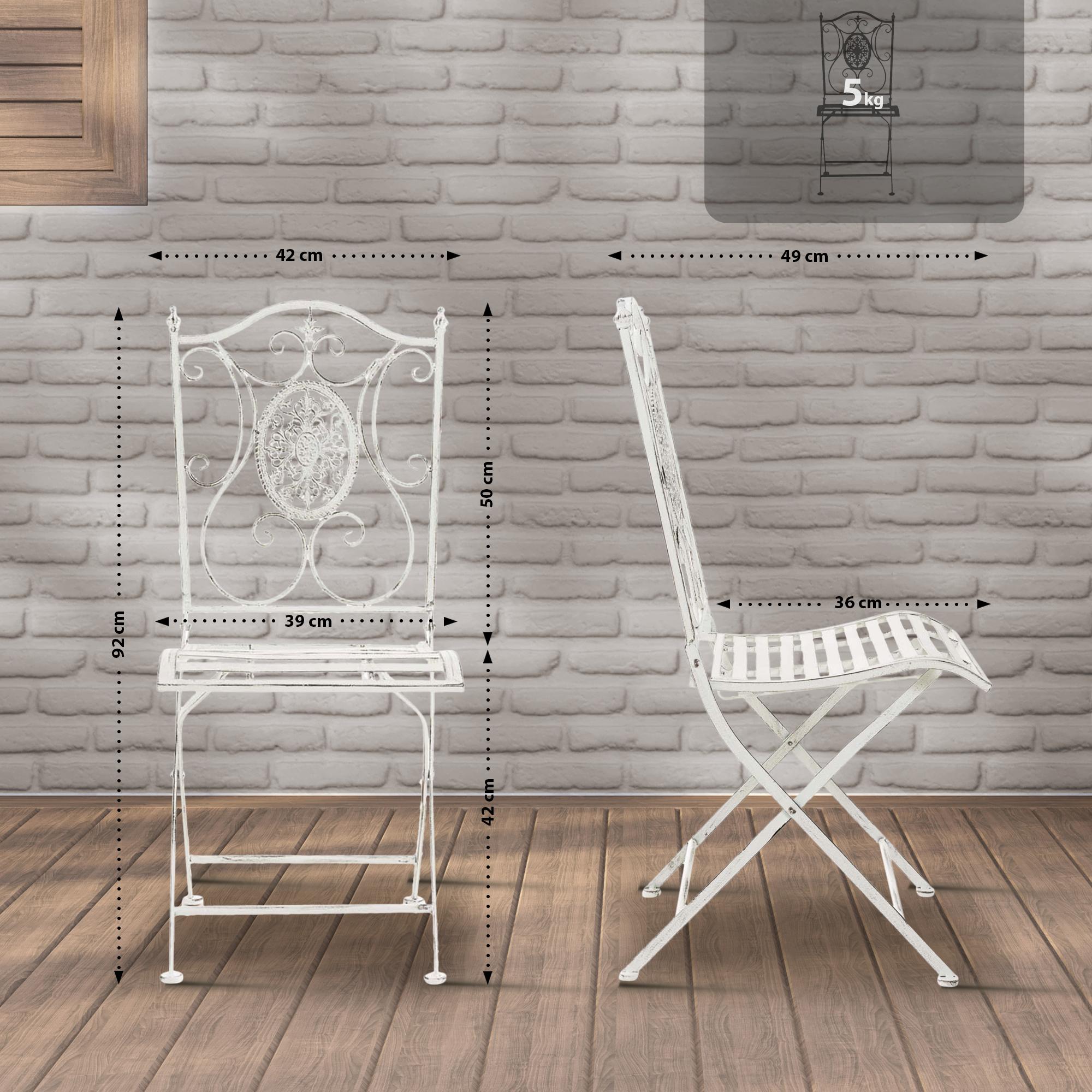 Lot de 2 chaises de jardin pliables Sibell en fer