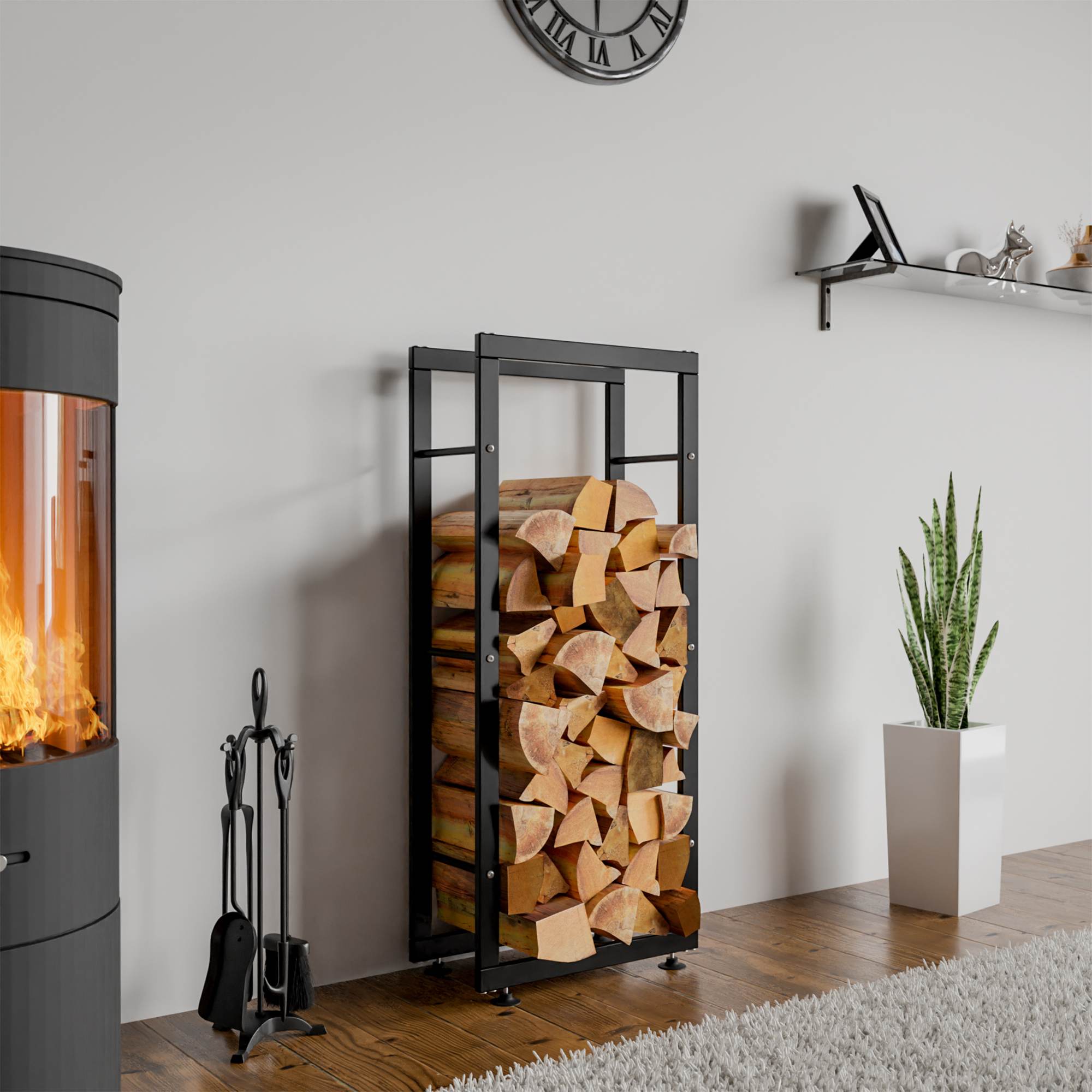 Porte-bûches pour bois de cheminée Keri V2