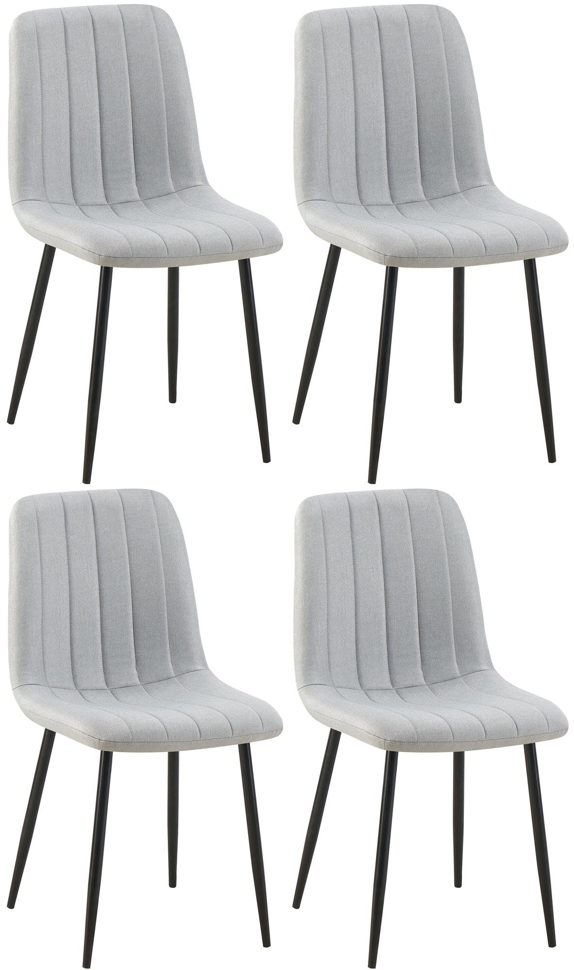 Lot de 4 Chaises de salle à manger Dijon avec Piètement en métal noir
