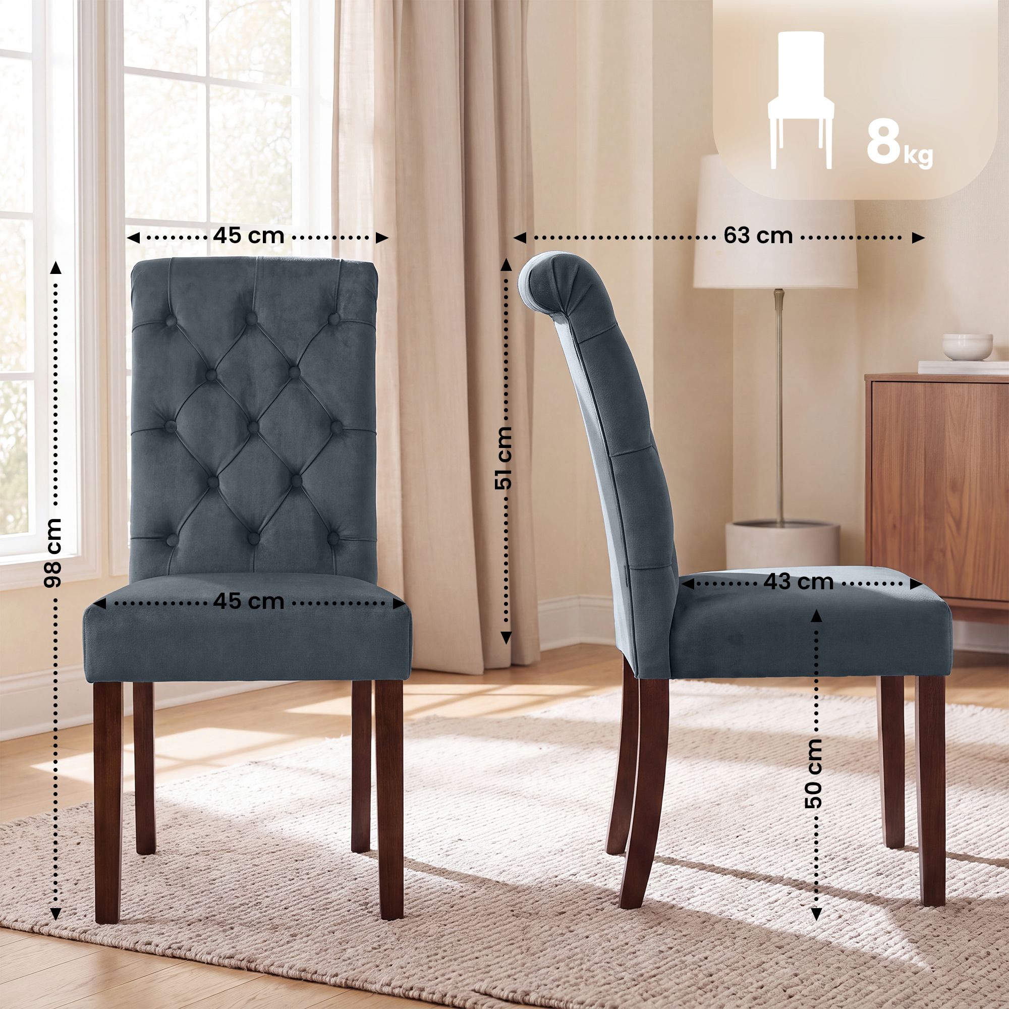 Lot de 2 chaises de salle à manger Lisburn