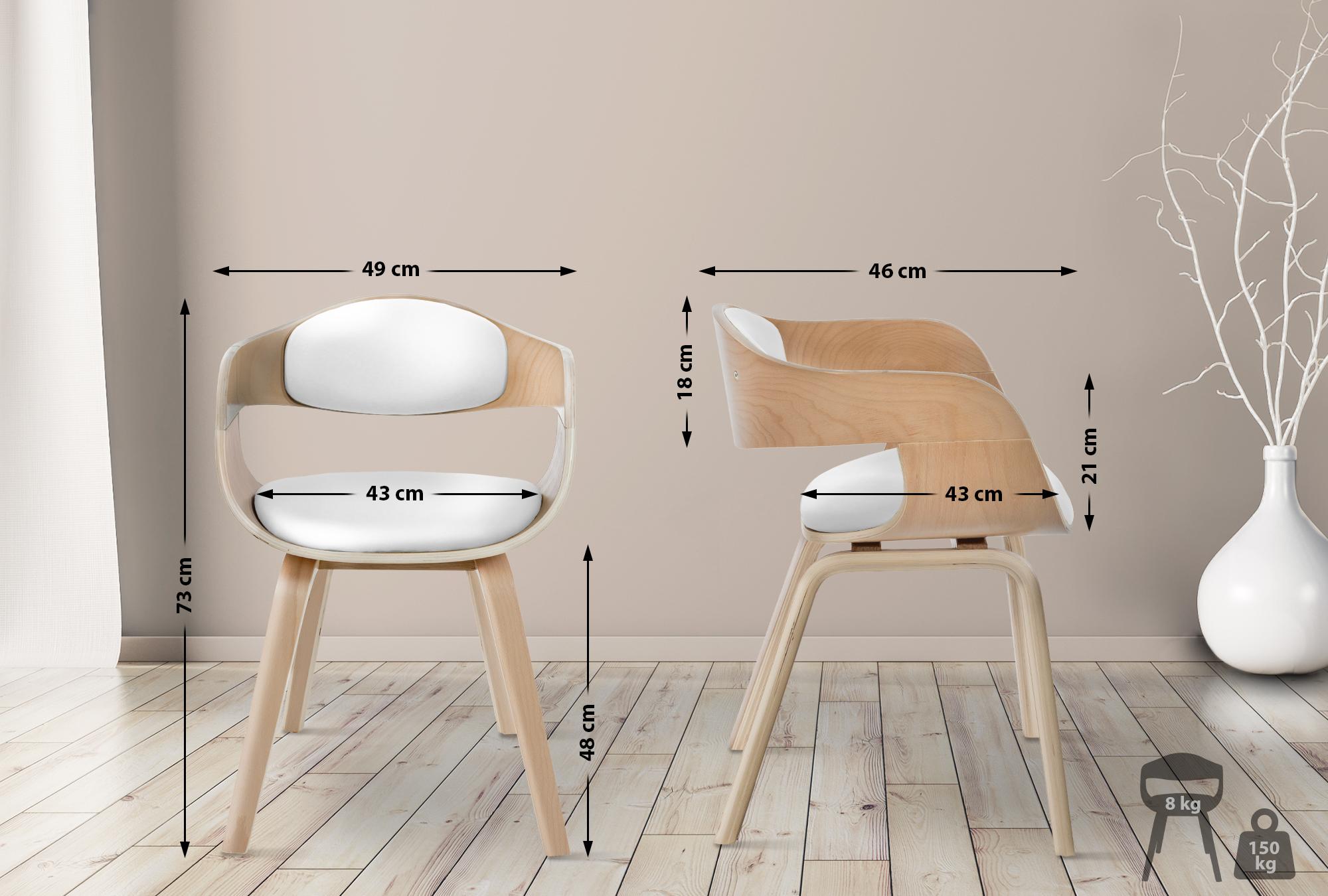 Chaise retro Kingston en similicuir
