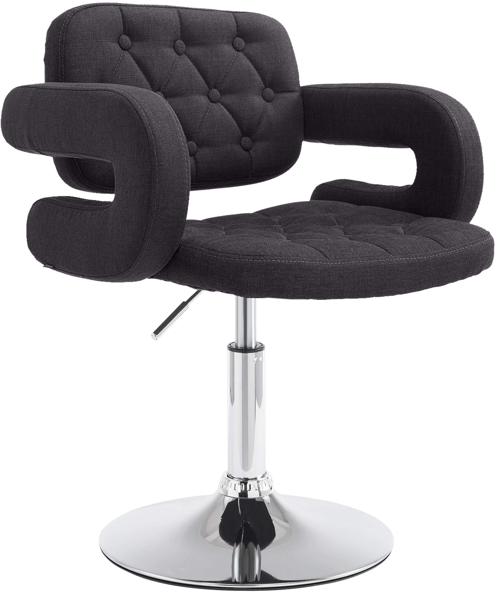 Chaise lounge Dublin Tissu - Piètement avec colonne centrale métal chromé