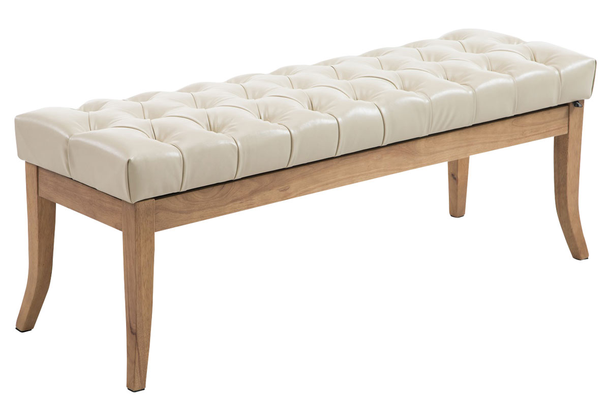 Banc Ramses similicuir antique clair