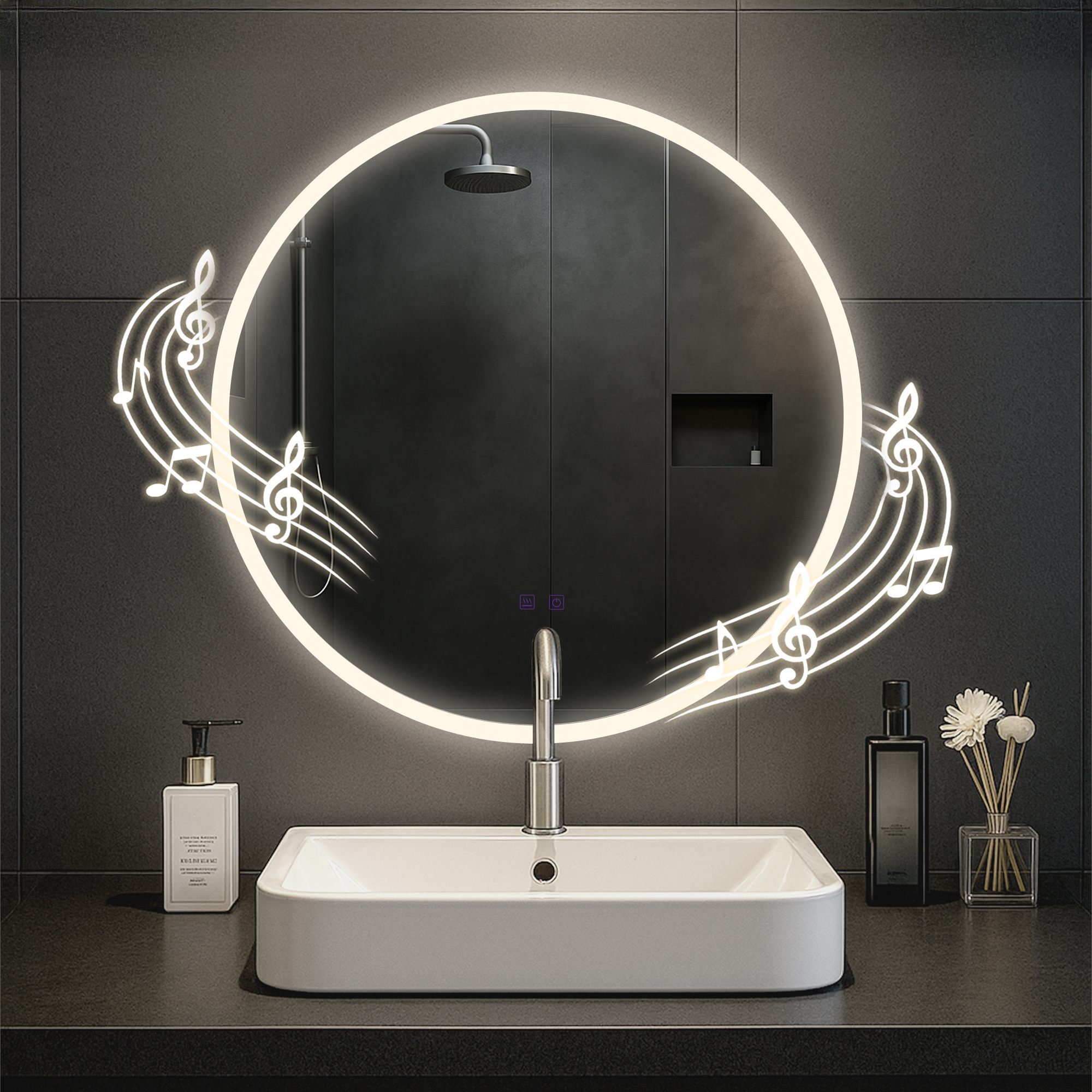 Miroir de salle de bain Laconia avec Bluetooth