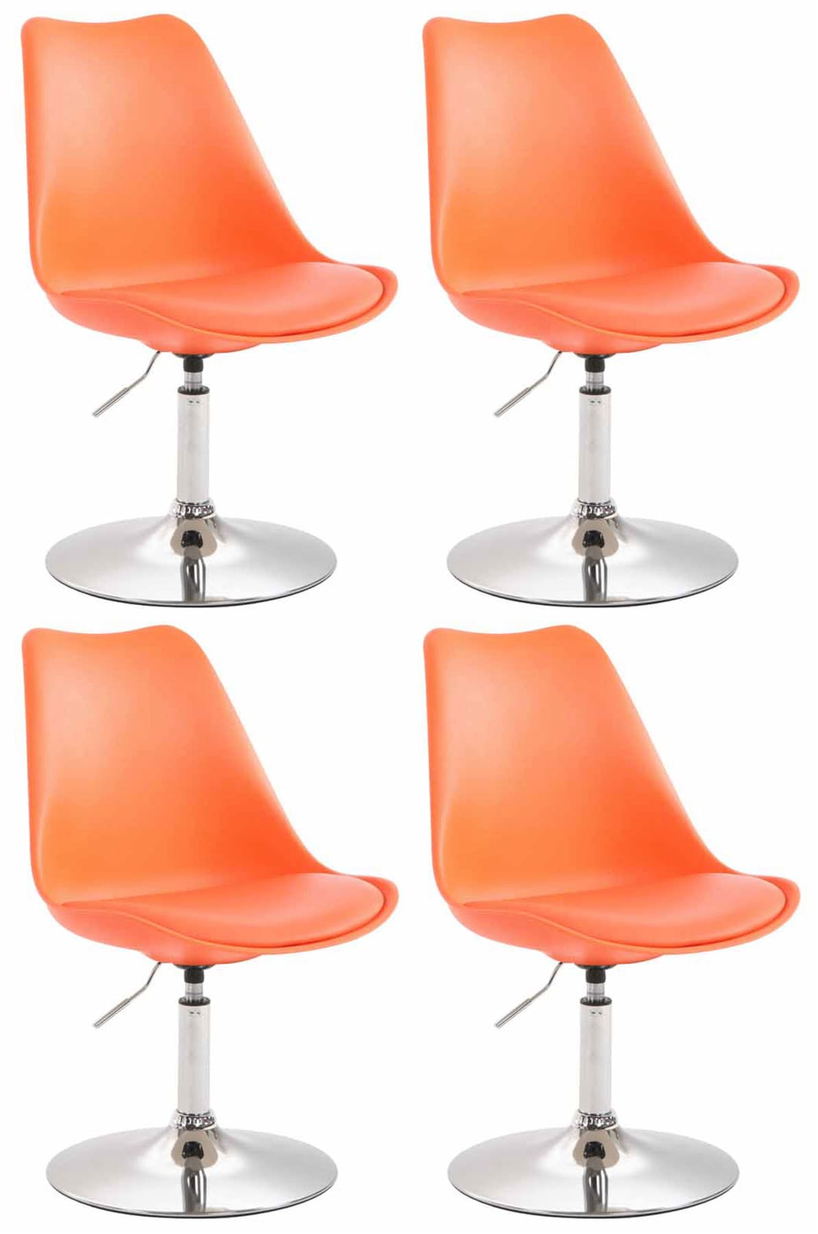 Lot de 4 Chaises de salle à manger Maverick en Plastique avec pied métal