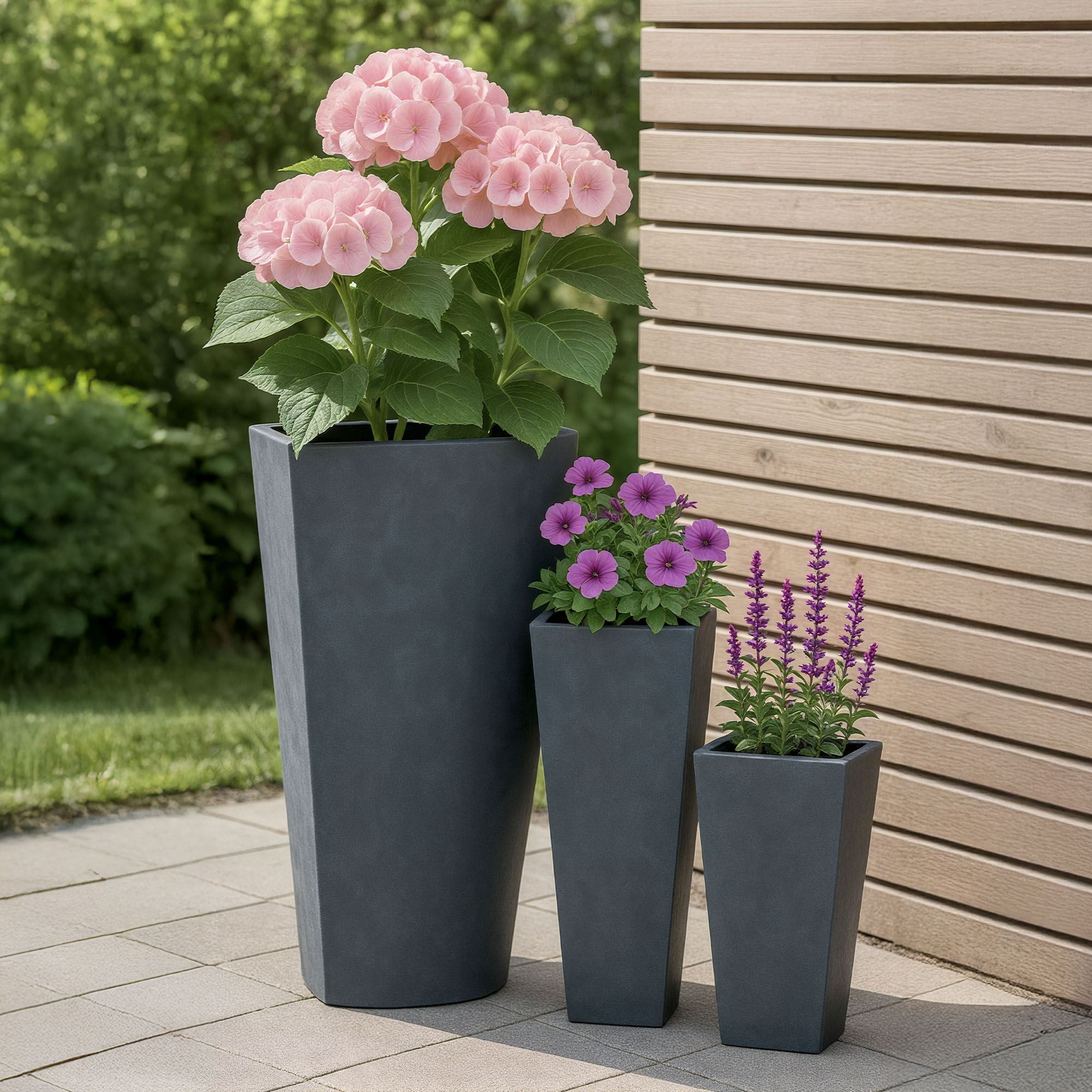 Set de 3 bacs à plantes carrés 2