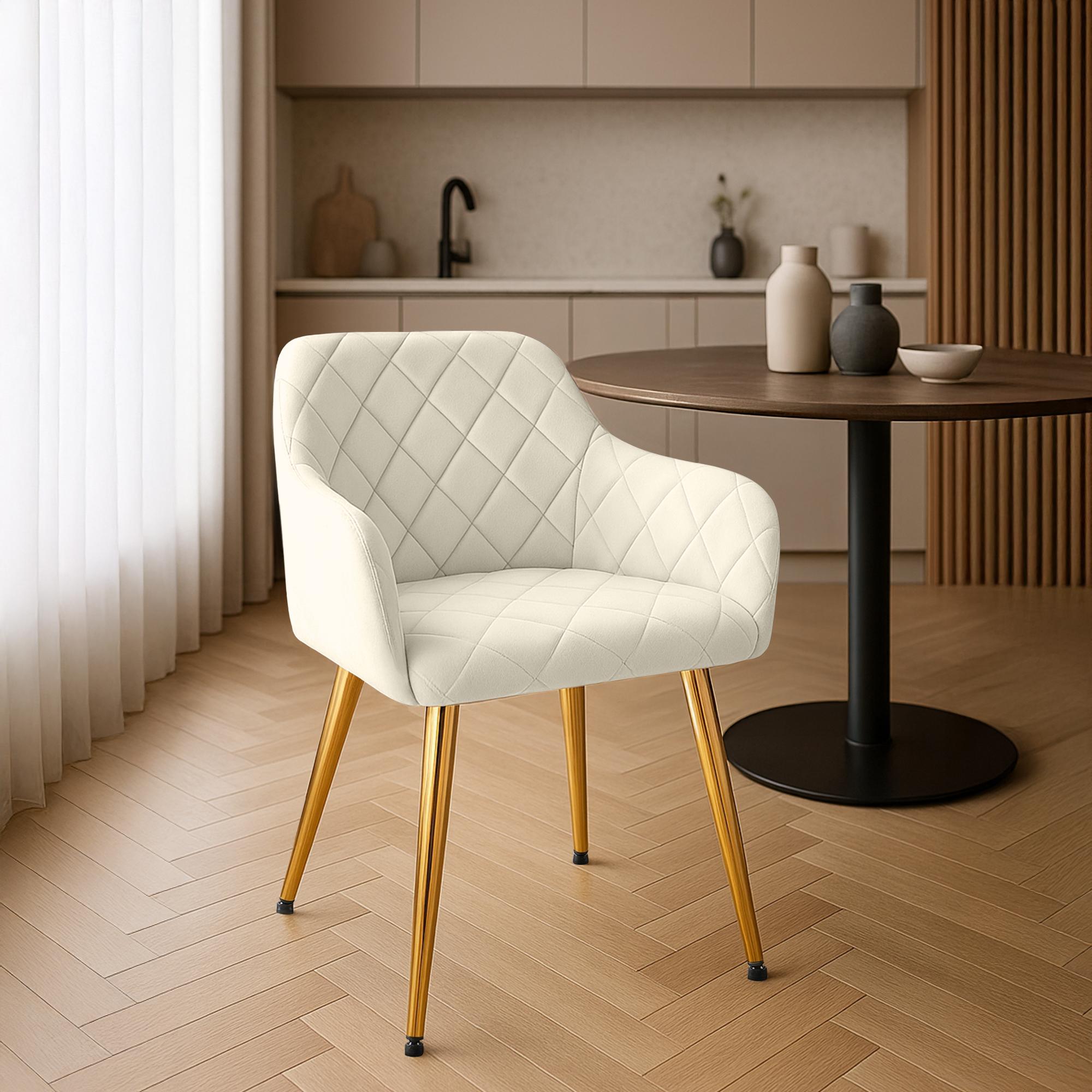 Lot de 2 chaises de salle à manger Monett velours