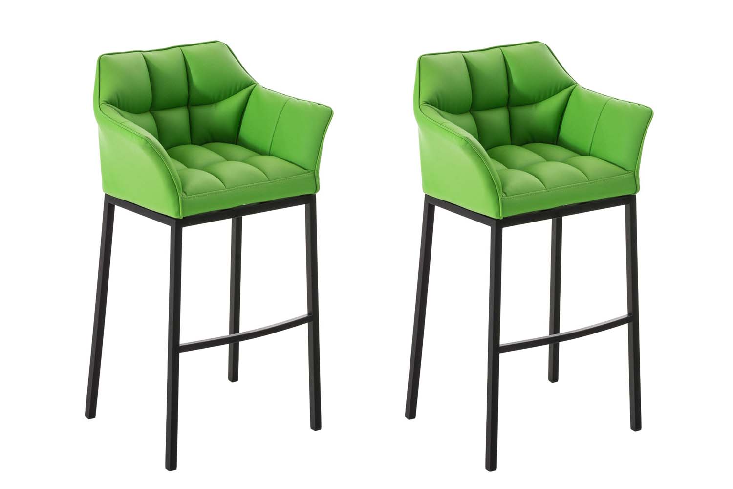 Ensemble de 2 tabourets de bar Damaso en similicuir avec piétement en métal