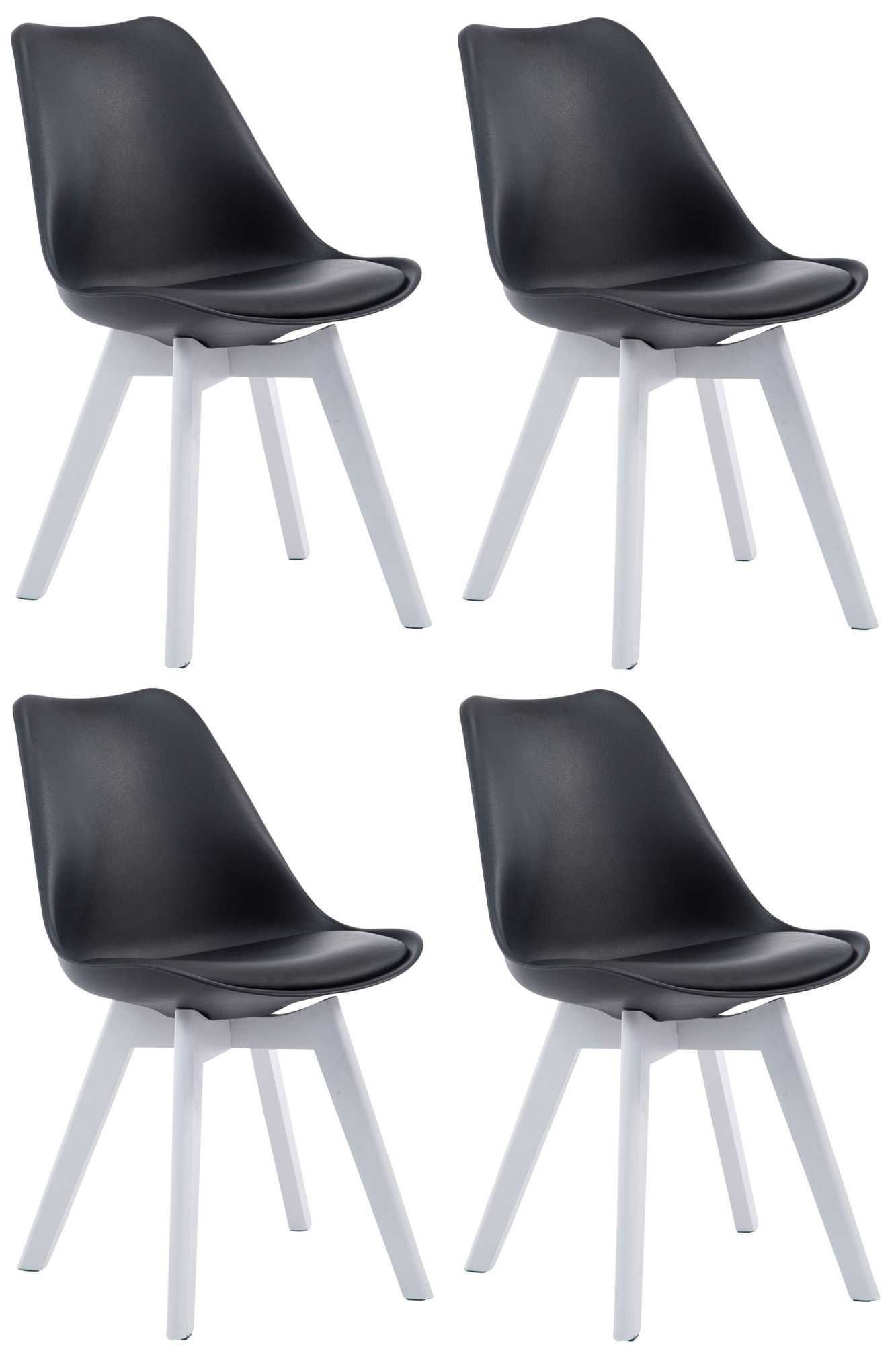 Lot de 4 chaises de salle à manger Borneo V2 en similicuir