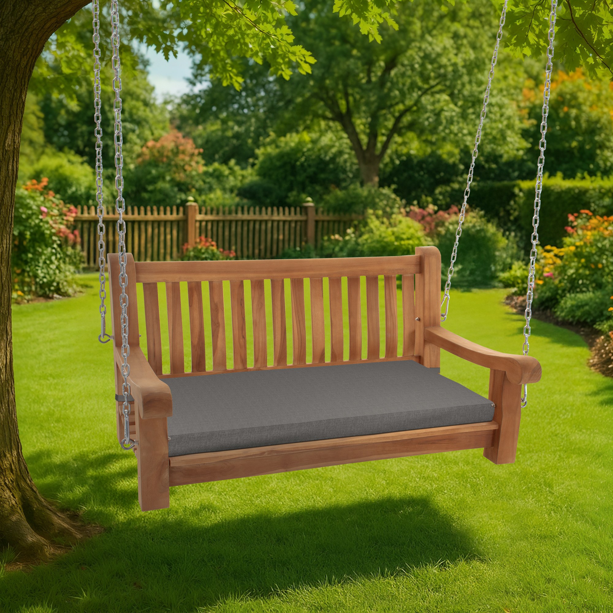 Banc à bascule résistant aux intempéries Joyce avec coussin de siège