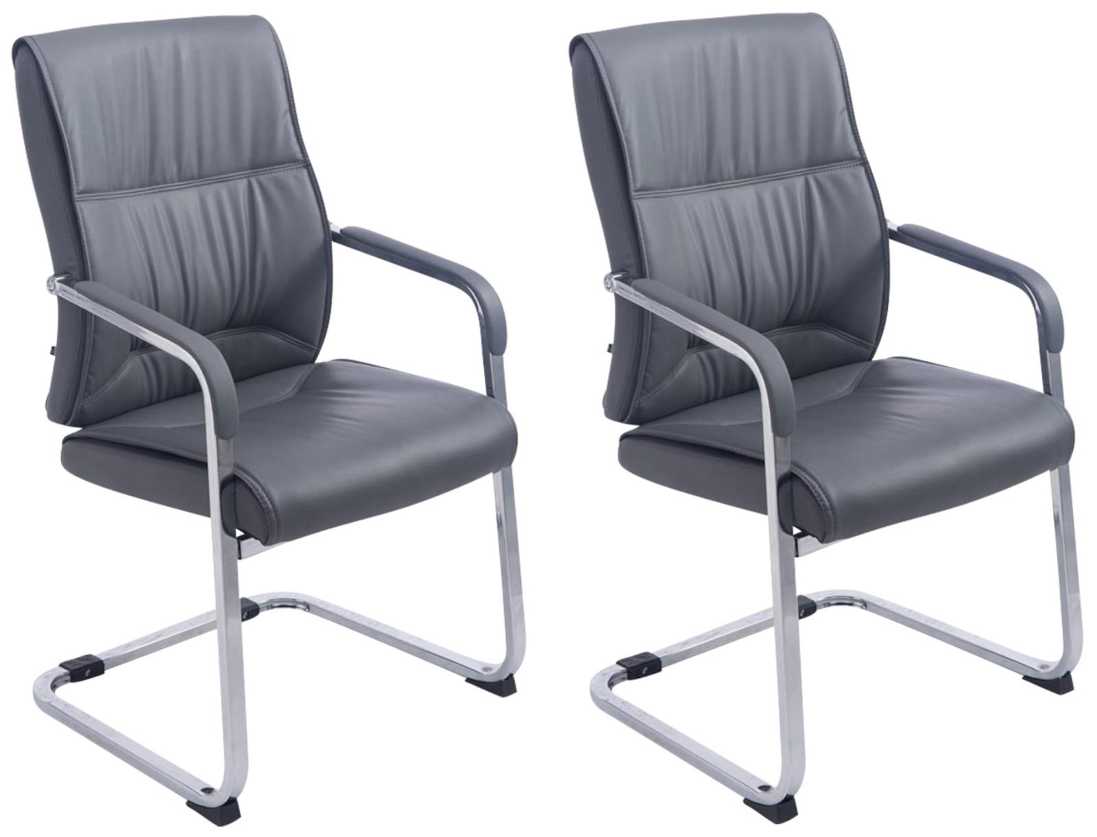 Lot de 2 Chaises Cantilever XXL Anubis en Similicuir avec accoudoirs