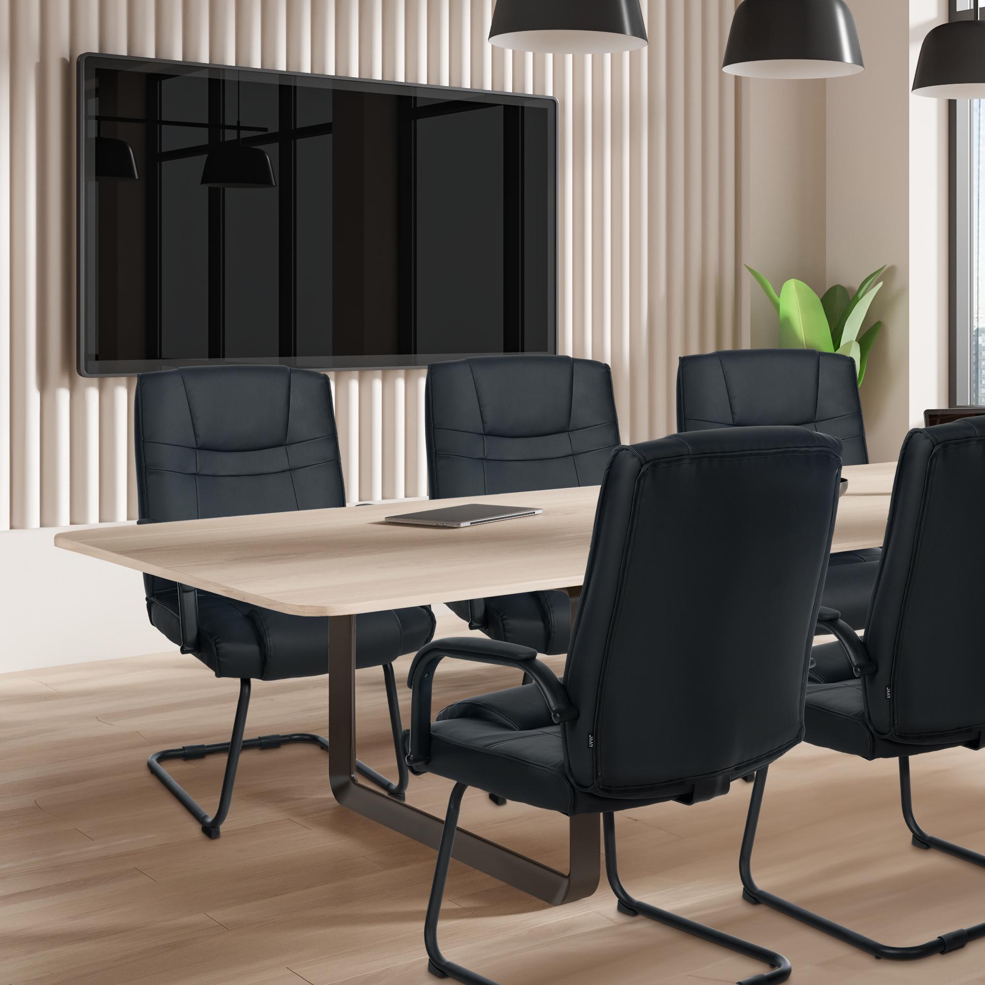 Lot de 2 Chaises Cantilever Attila en Similicuir avec accoudoirs