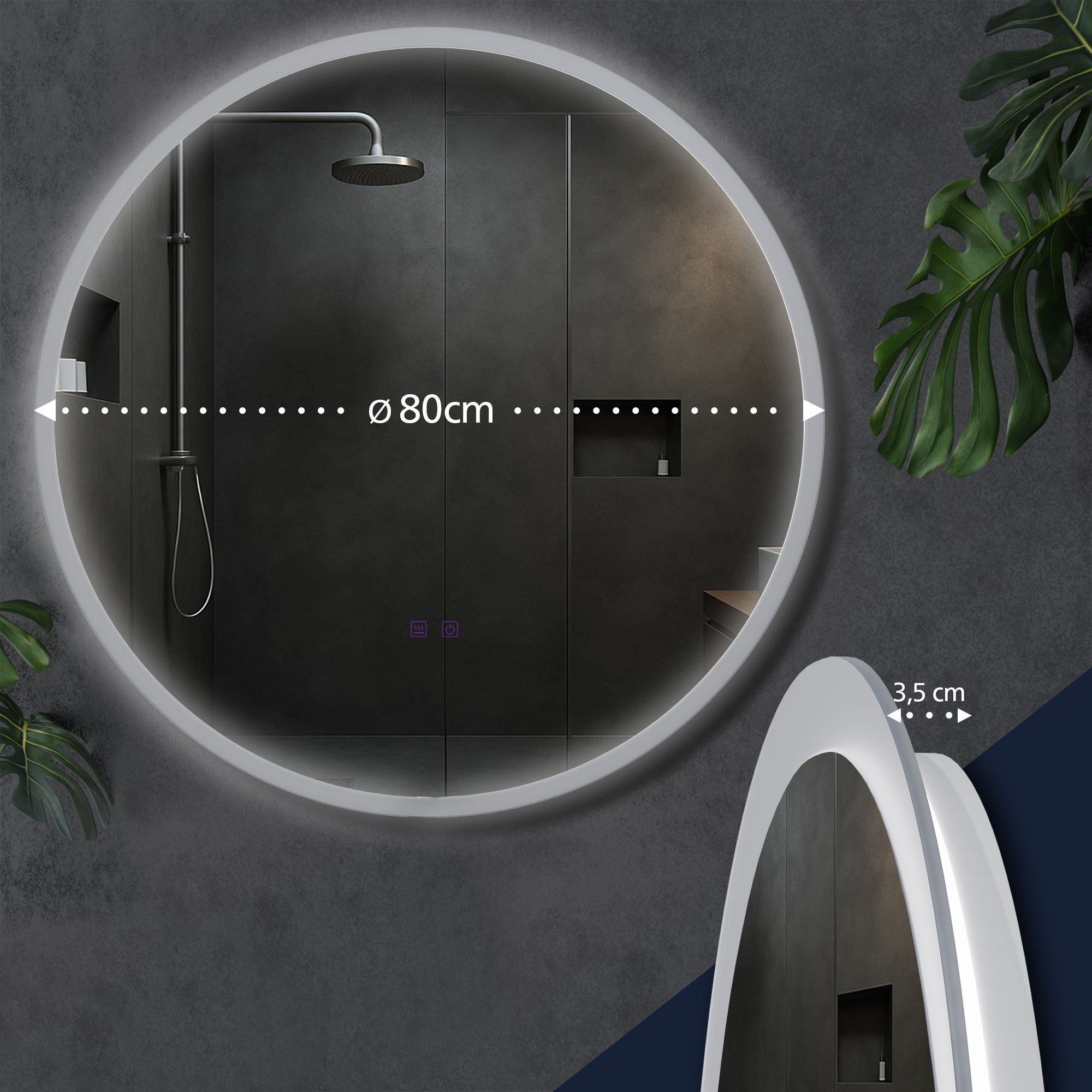 Miroir de salle de bain Laconia avec Bluetooth