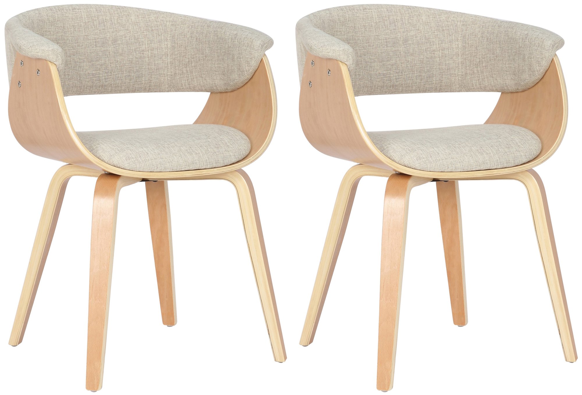 Lot de 2 chaises de salle a manger Bruce en tissu