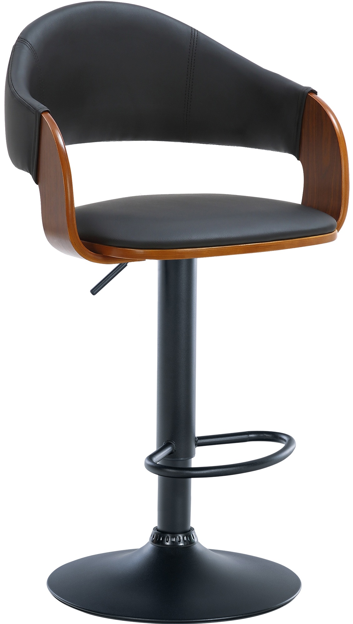 Tabouret de bar Nilse avec Coque en bois assise en similicuir