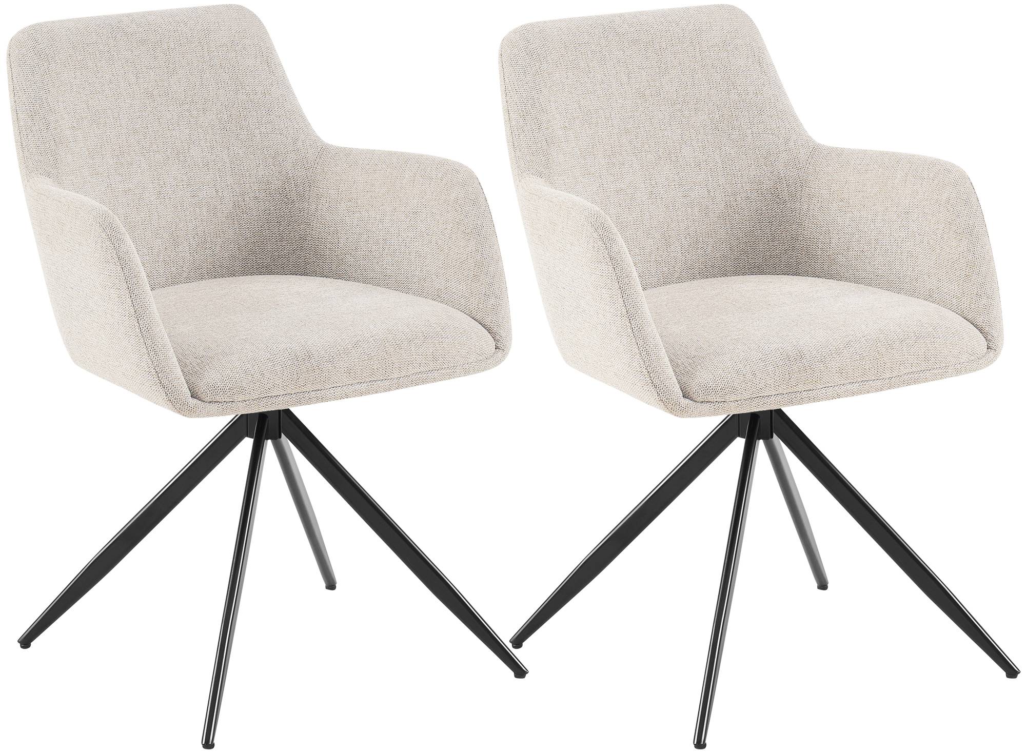 Lot de 2 chaises de salle a manger Olema en tissu