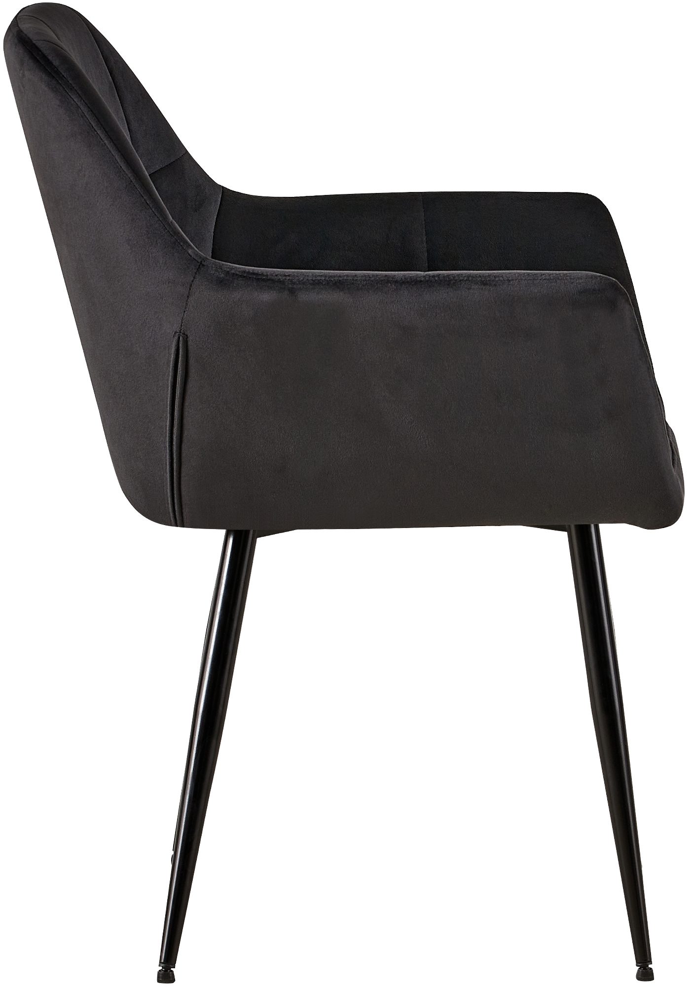 Chaise de salle à manger Emia en Velours avec Piètement en Métal noir