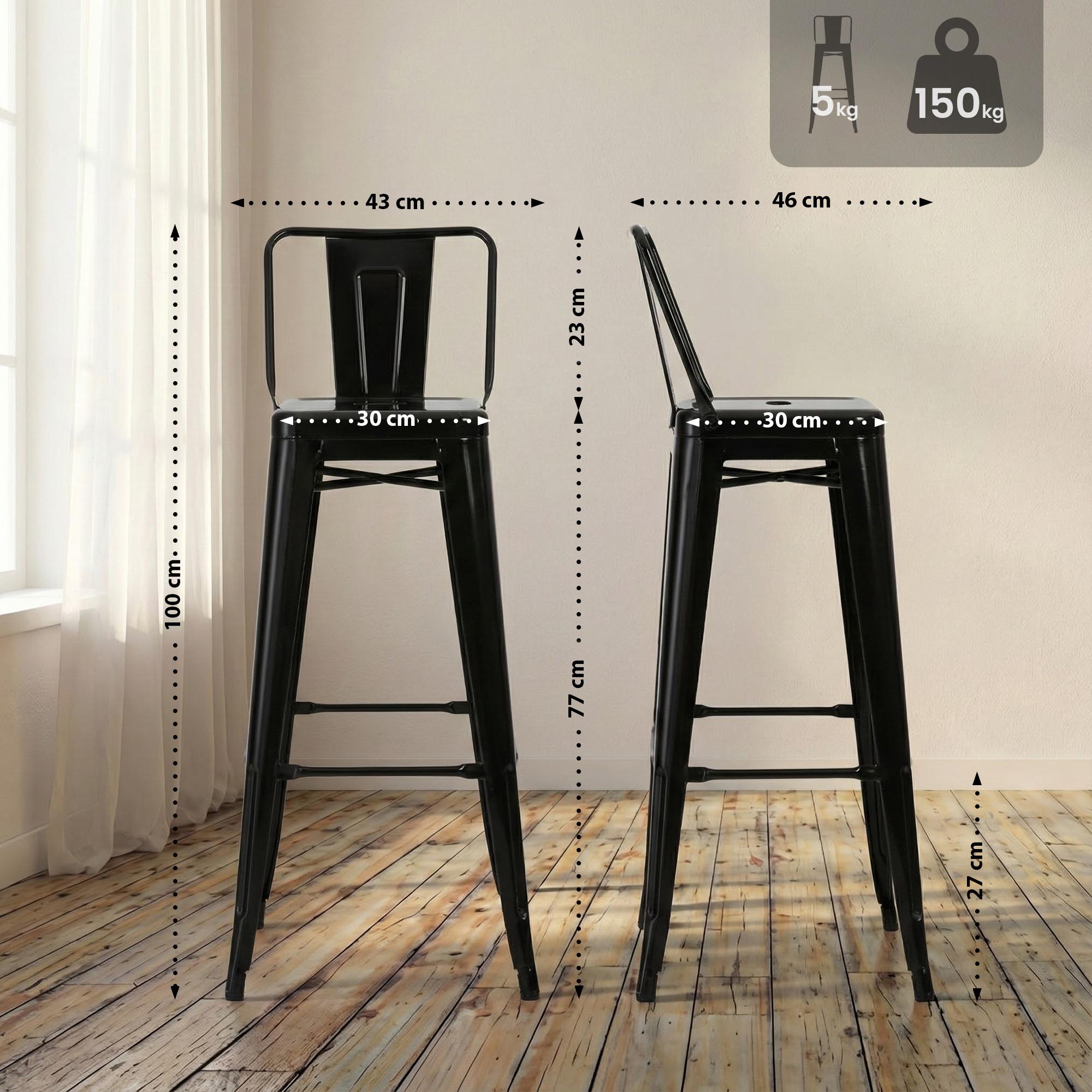 Lot de 4 tabourets de bar Mason