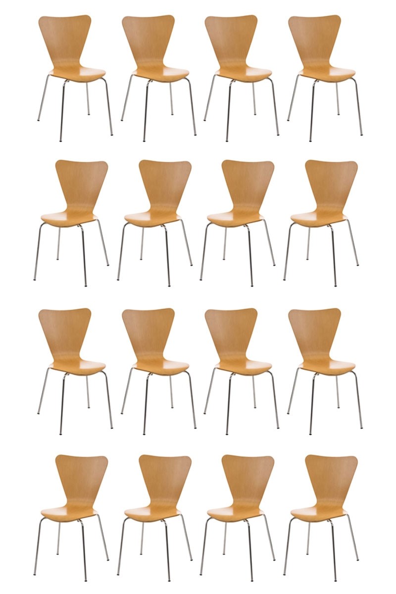 Lot de 16 chaises visiteur empilables Calisto
