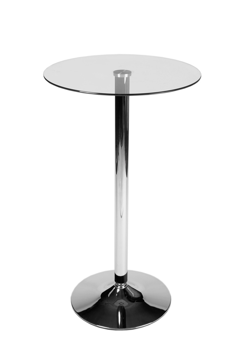Table en verre ronde avec hauteur de 105 cm
