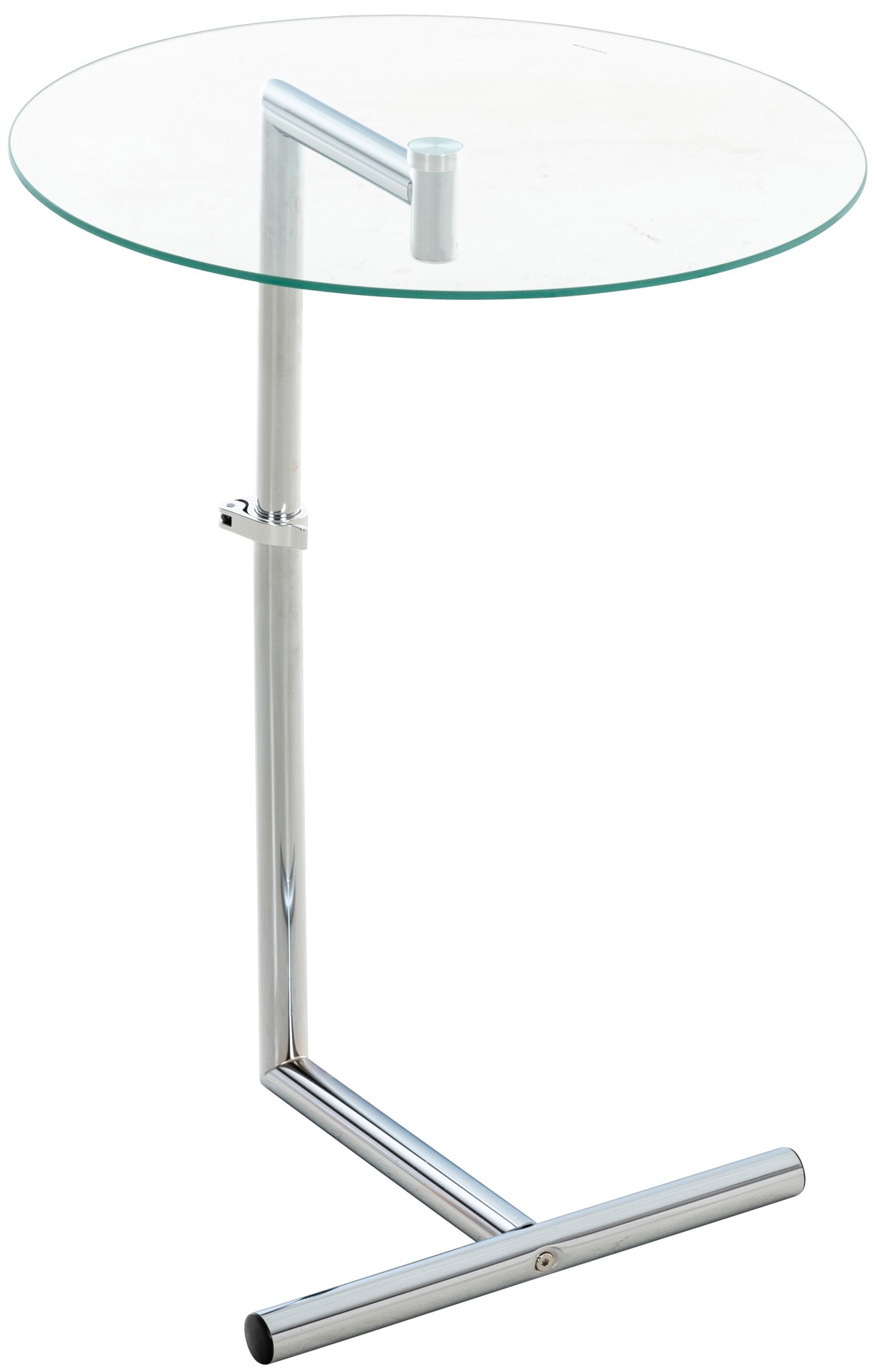 Table d'appoint Safi avec plateau en verre et hauteur réglable