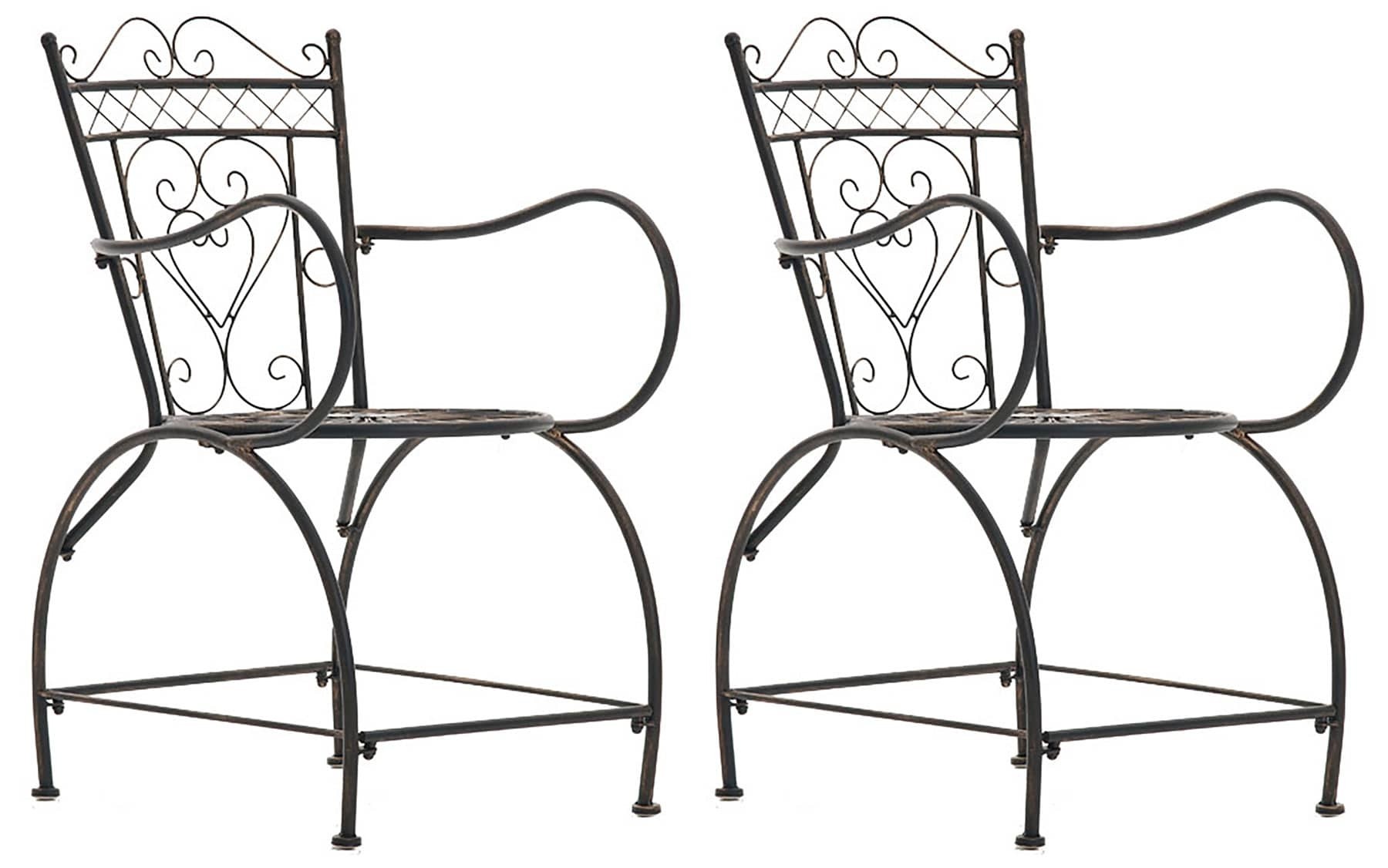 2er set Gartenstuhl Metall-Stuhl Gartenstühle Stuhl-Set Stühle Sets Antike Stühle Vintage Sheela CLP